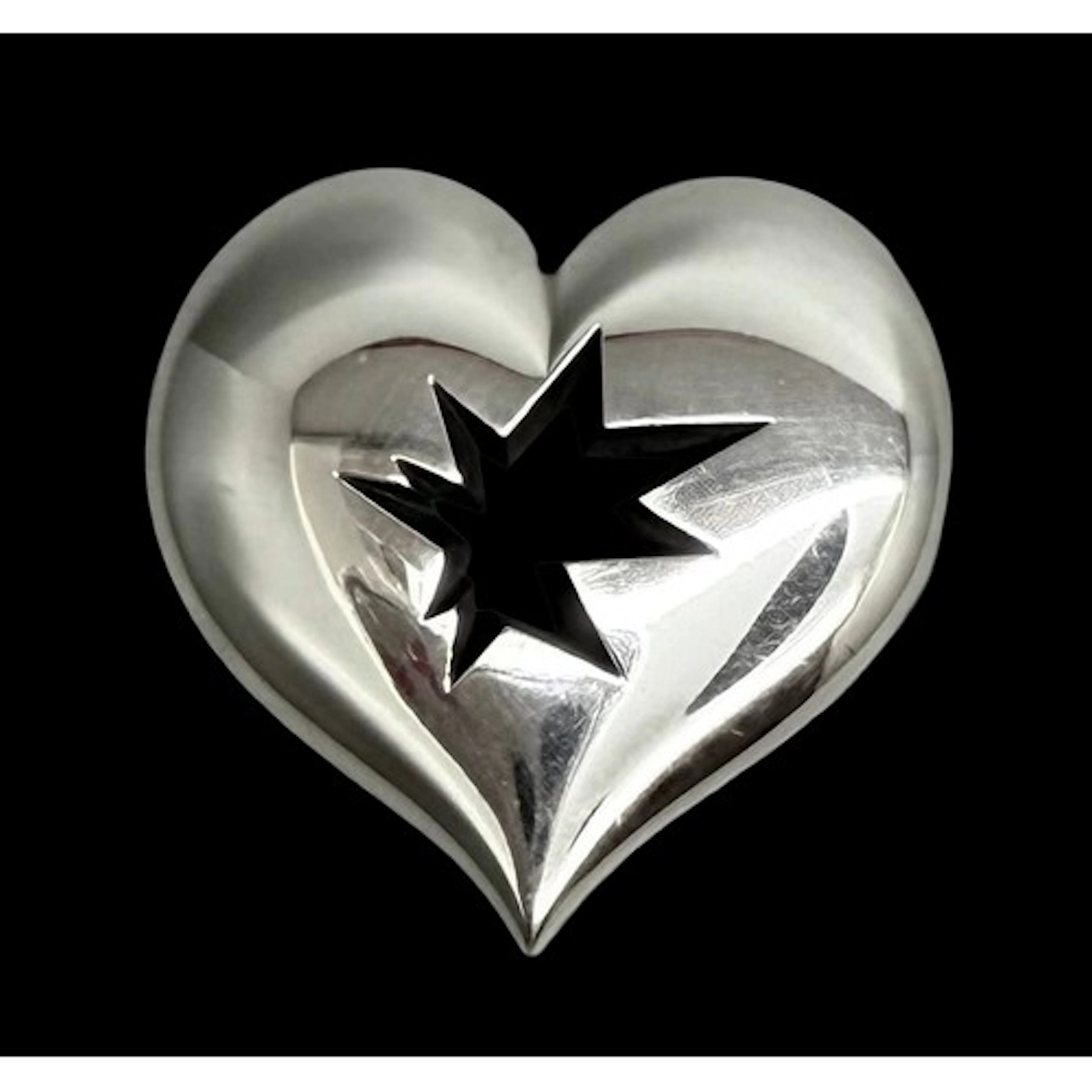 Paul Spurgeon, Splat, a white metal Modernist style heart fo...