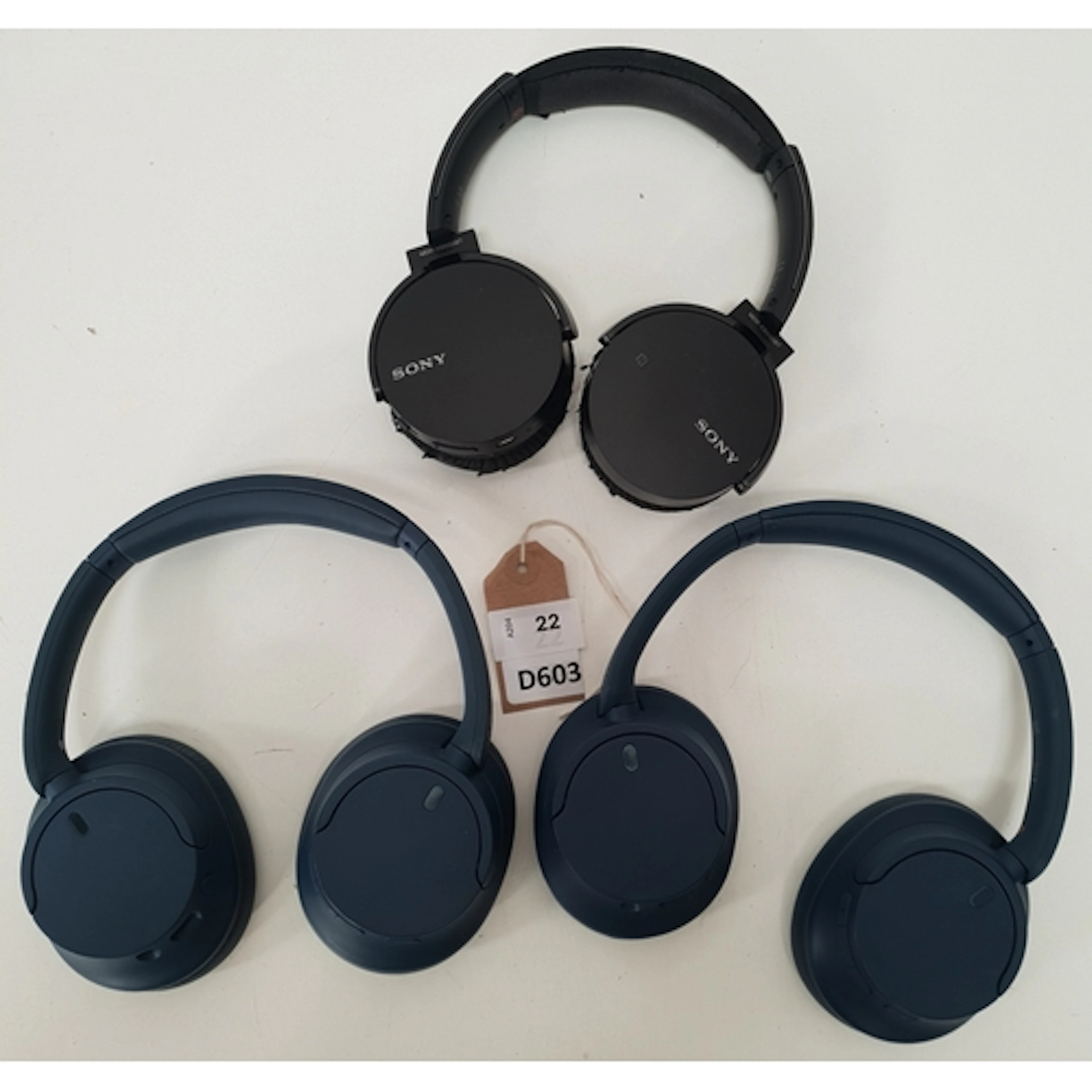 THREE PAIRS OF SONY HEADPHONES comprising Model YY2966, mod...
