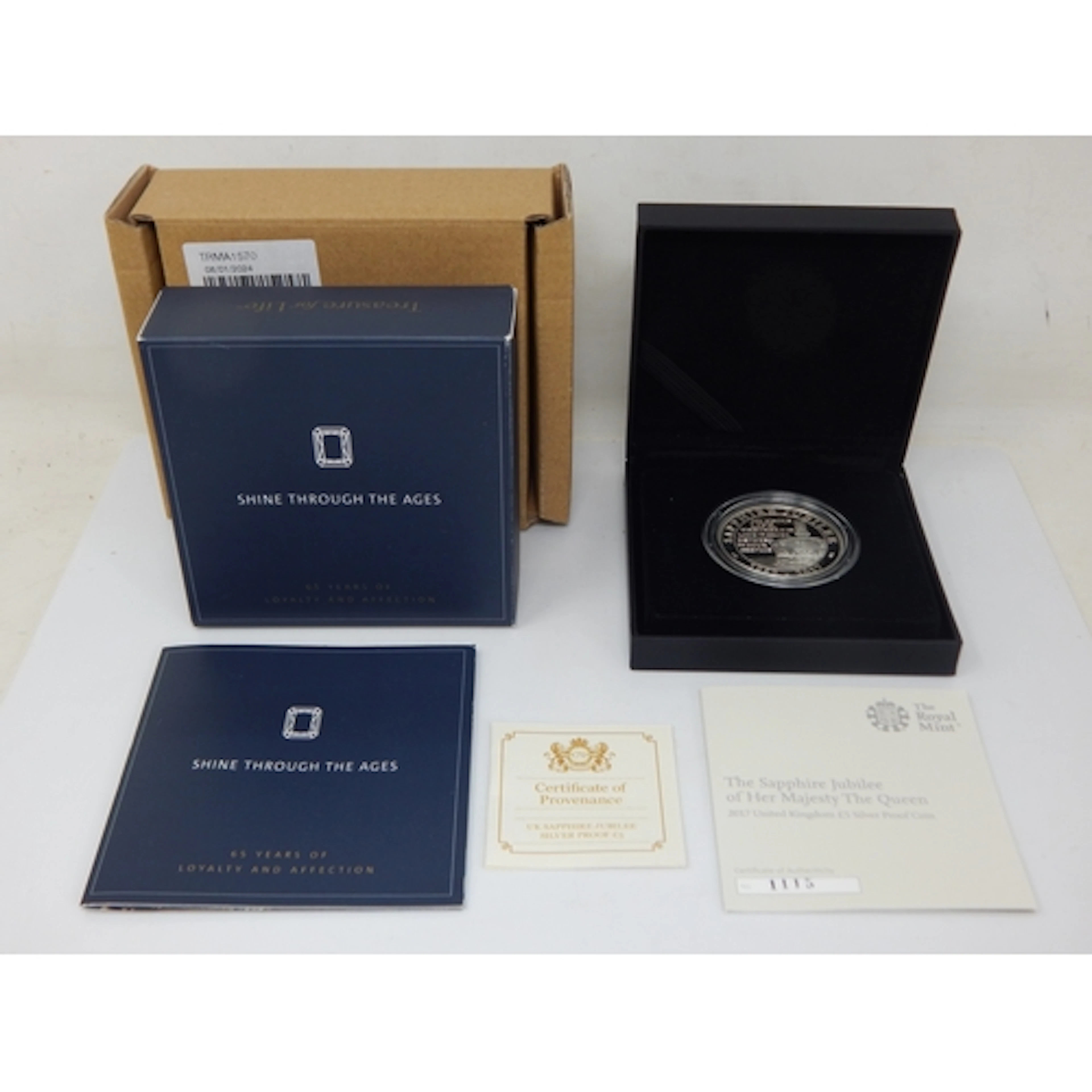 Royal Mint 2017 UK £5 Silver Proof Coin, The Sapphire Jubile...