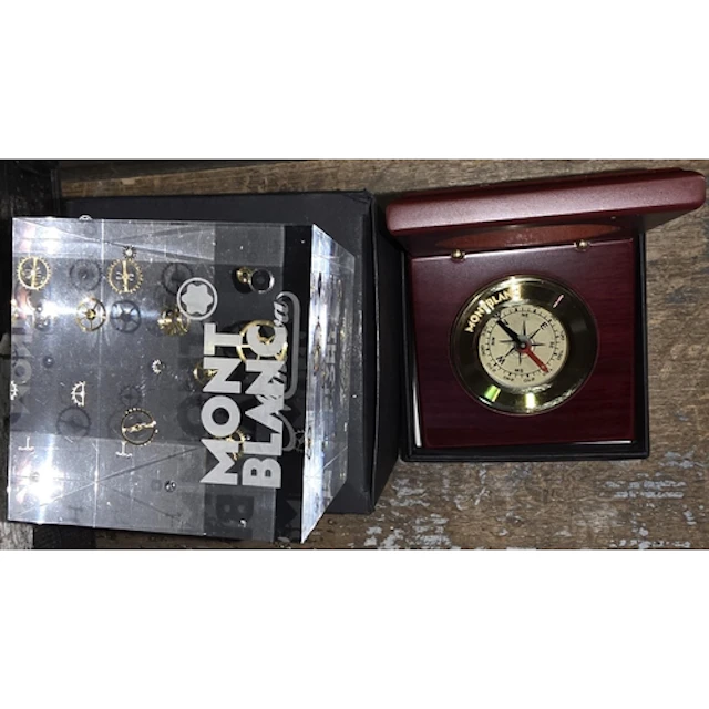 A Mont Blanc decorative clear cube paperweight in presentati...