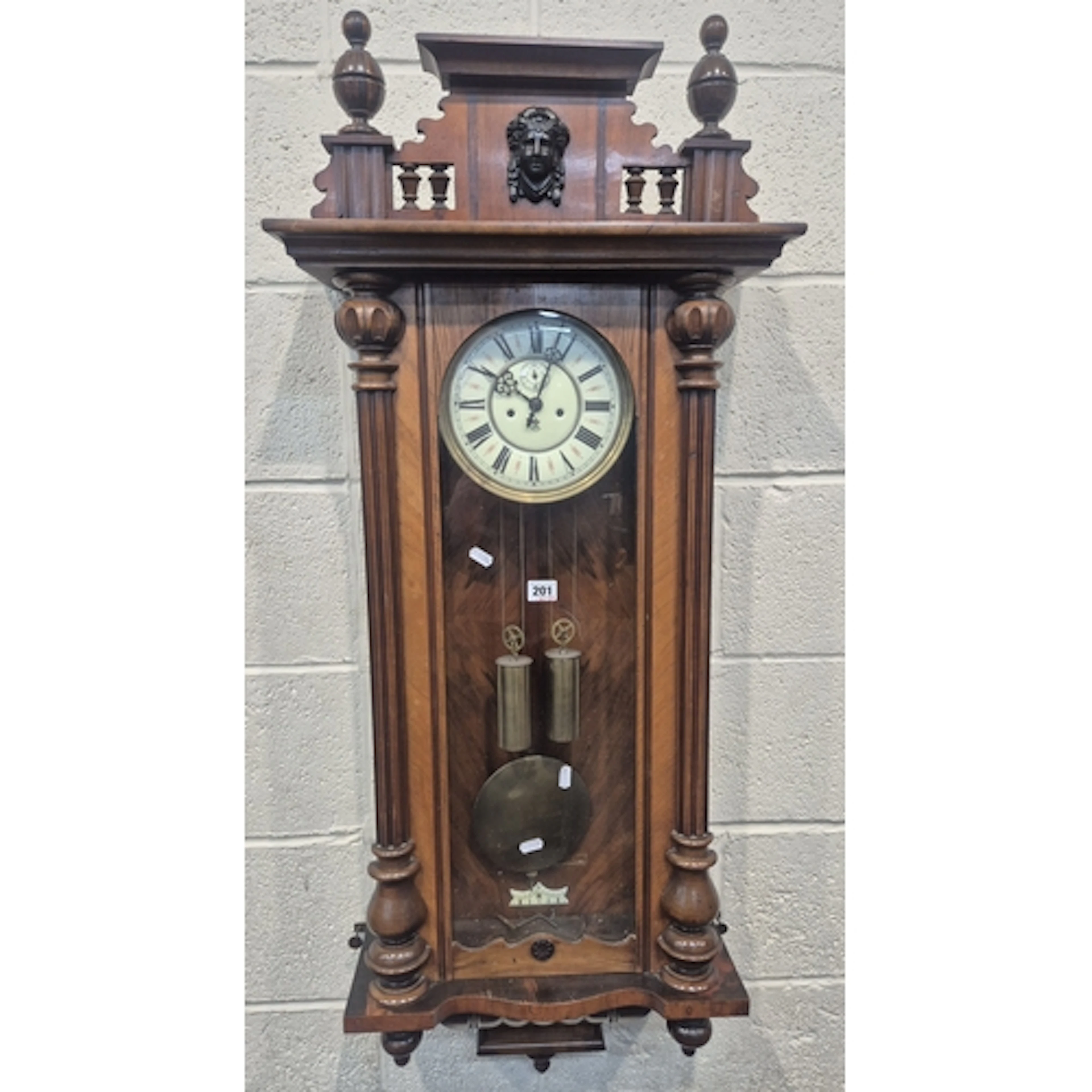 GUSTAV BECKER, A 20TH CENTURY WALNUT VIENNA WALL CLOCK, with...