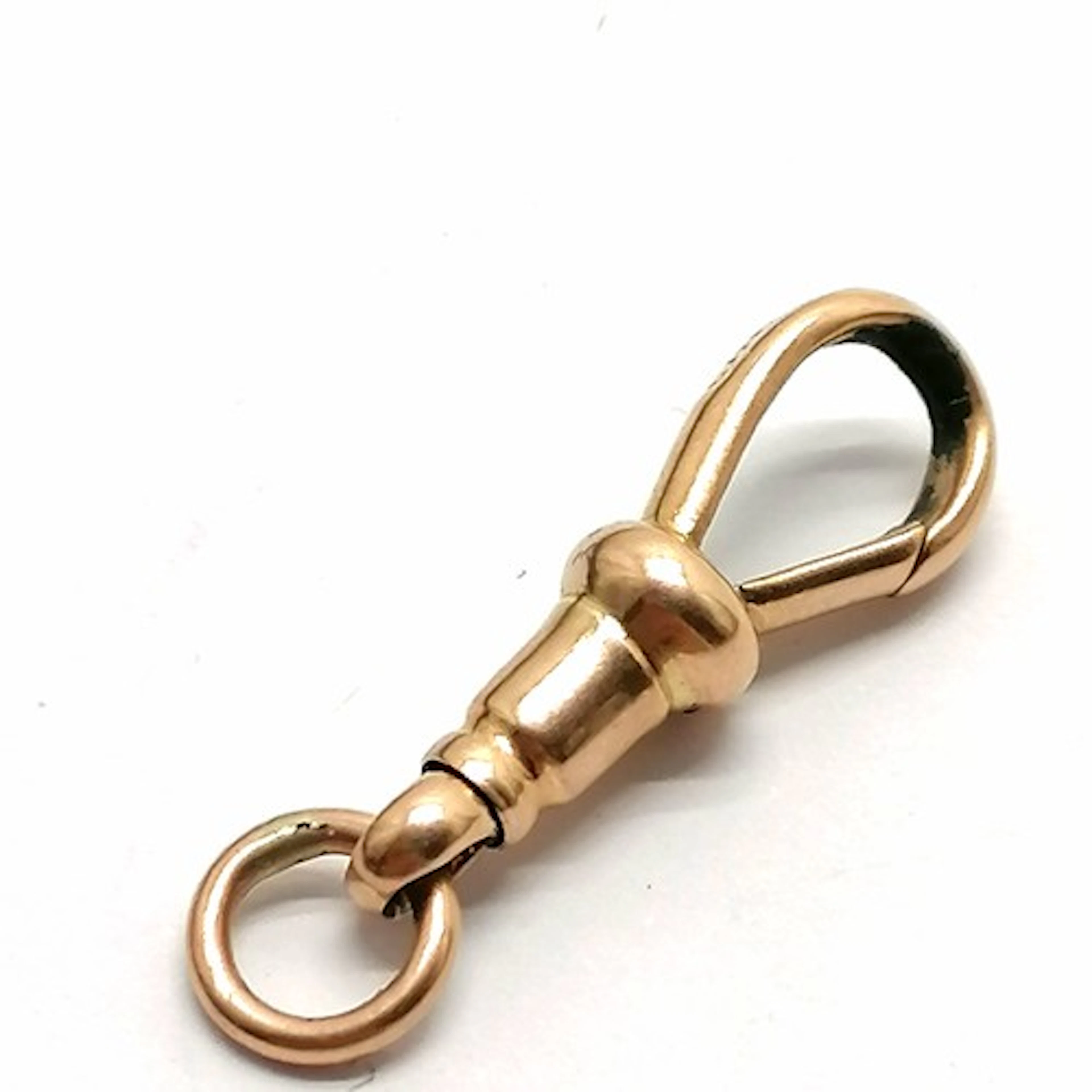 9ct hallmarked rose gold dog clip clasp - 2.2cm & 1.6g total...