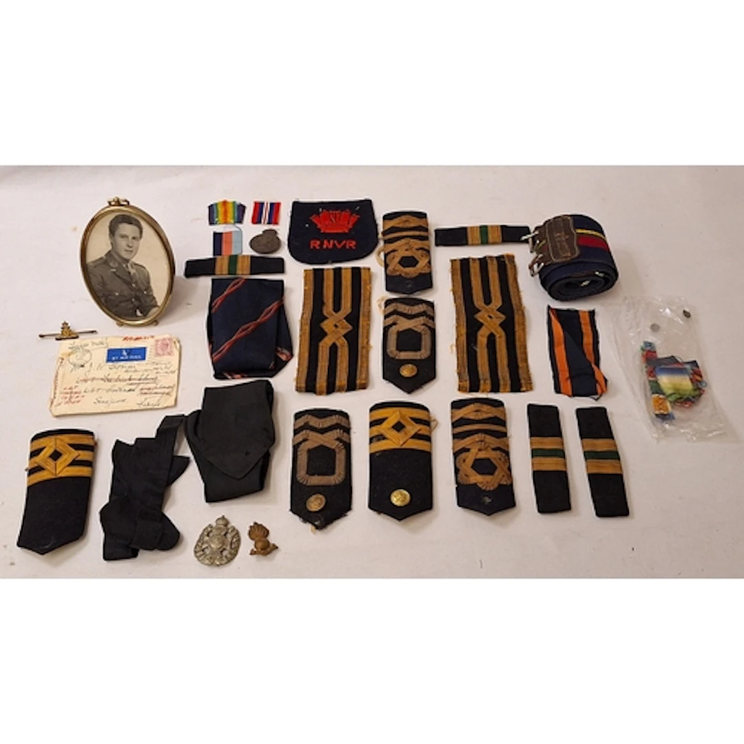 Naval & military sew on badges, RNVR Shoulder epaulets, arm ...
