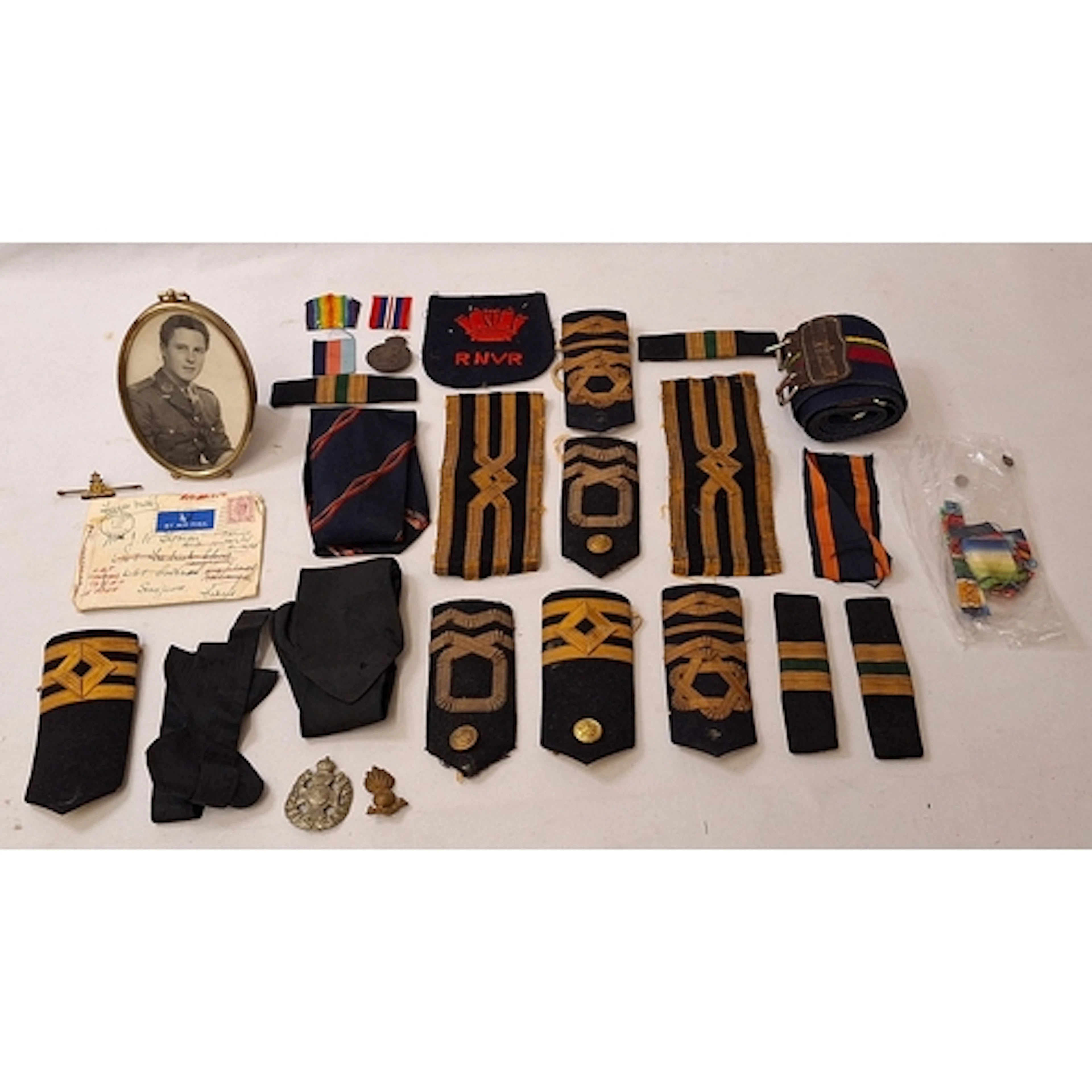 Naval & military sew on badges, RNVR Shoulder epaulets, arm ...