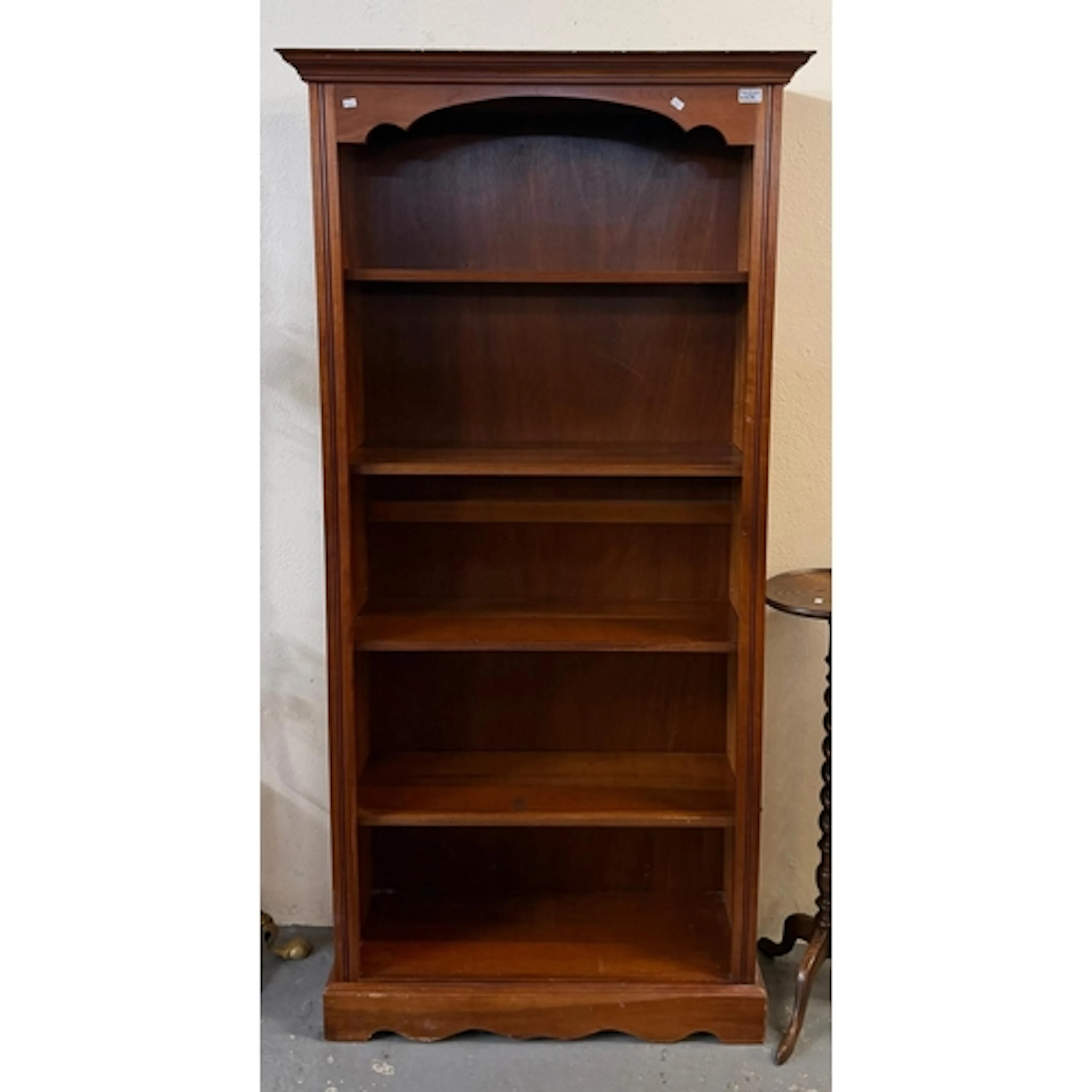 Set of modern hardwood open adjustable bookshelves in the Ge...
