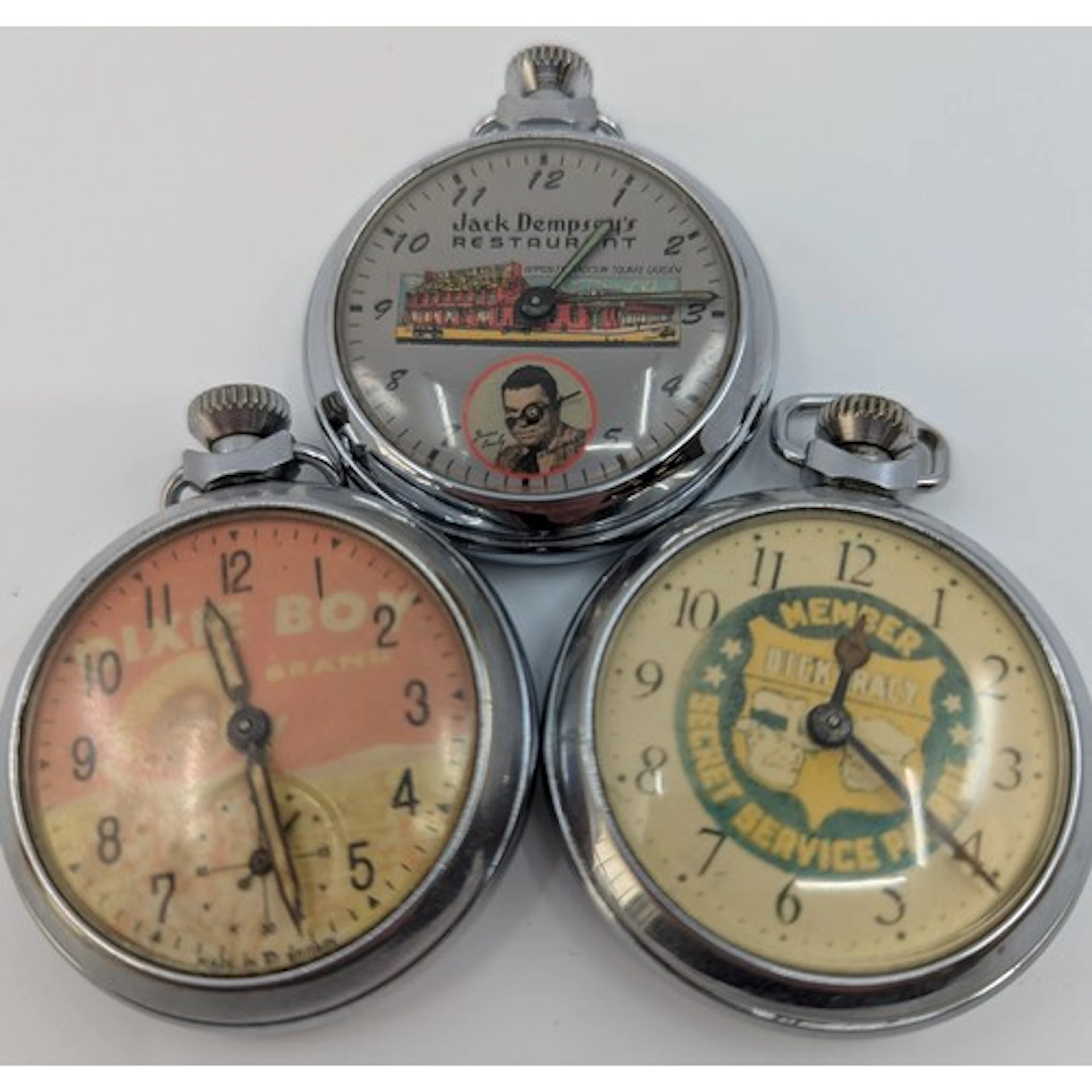 A novelty advertising pocket watch, Dixie Boy Brand characte...