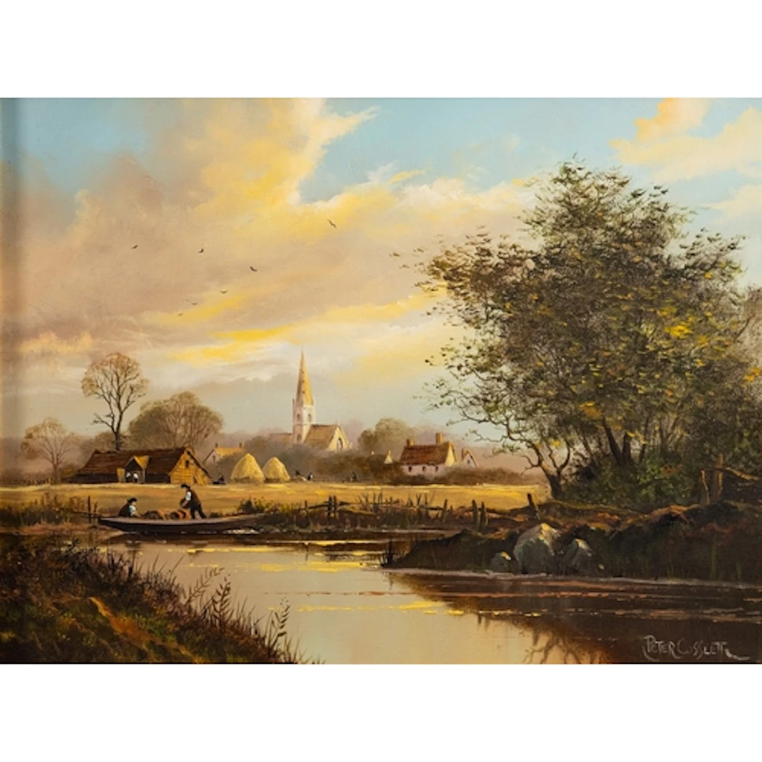 * Peter Cosslett (British,1927-2012) - River landscape with ...