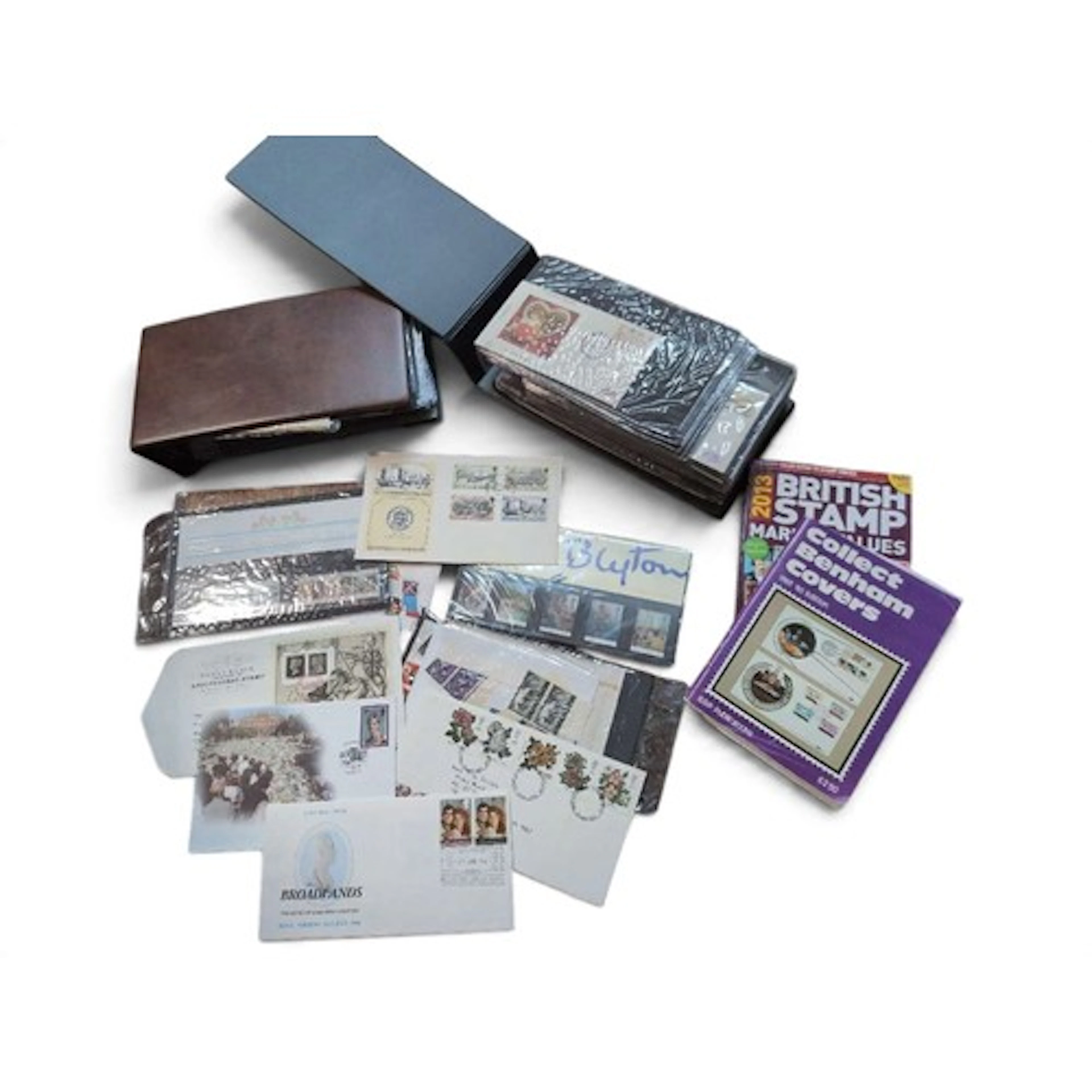 2 full albums plus loose 1st day covers; together with 2 cat...
