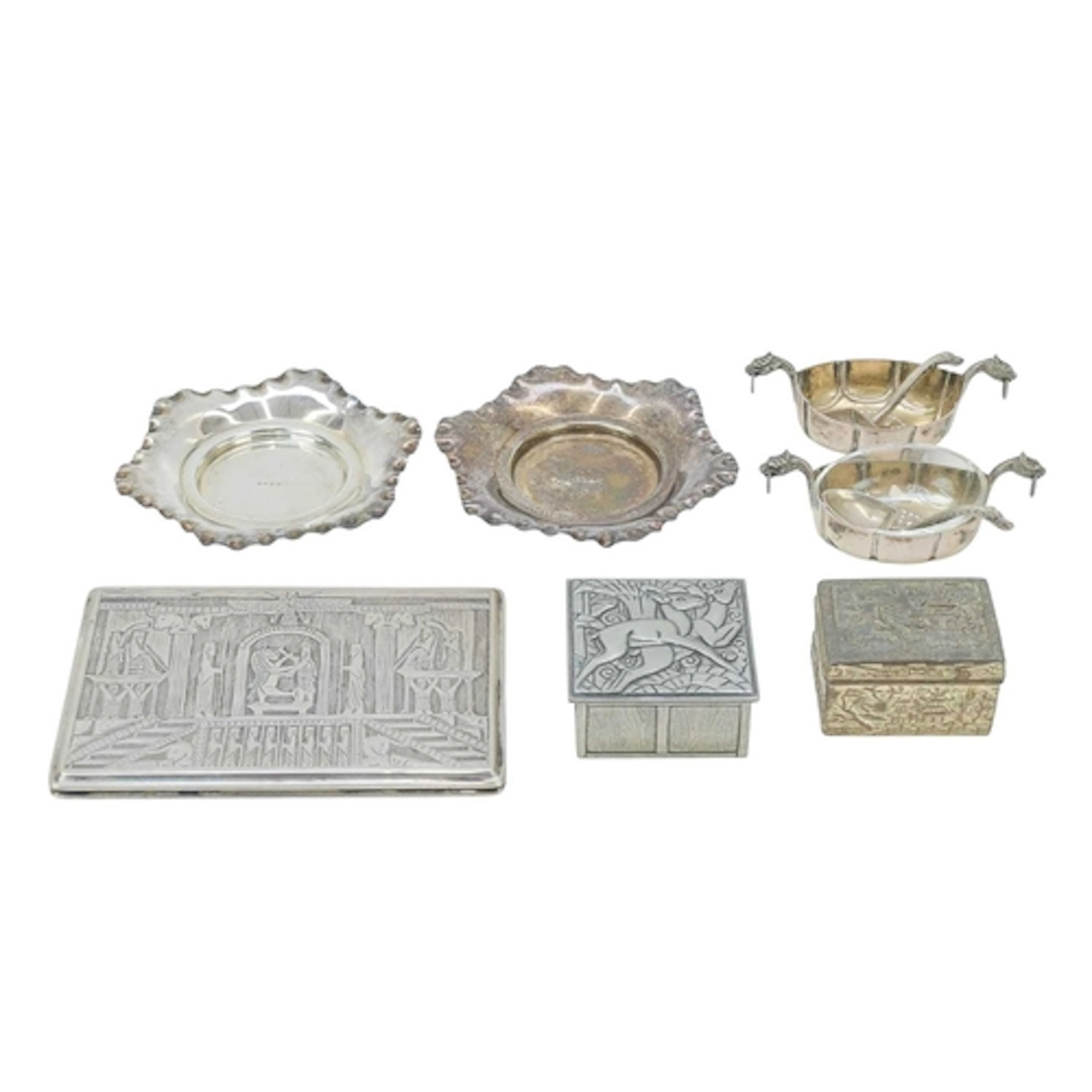 A pair of Marius Hammer Norwegian 830 grade silver novelty s...