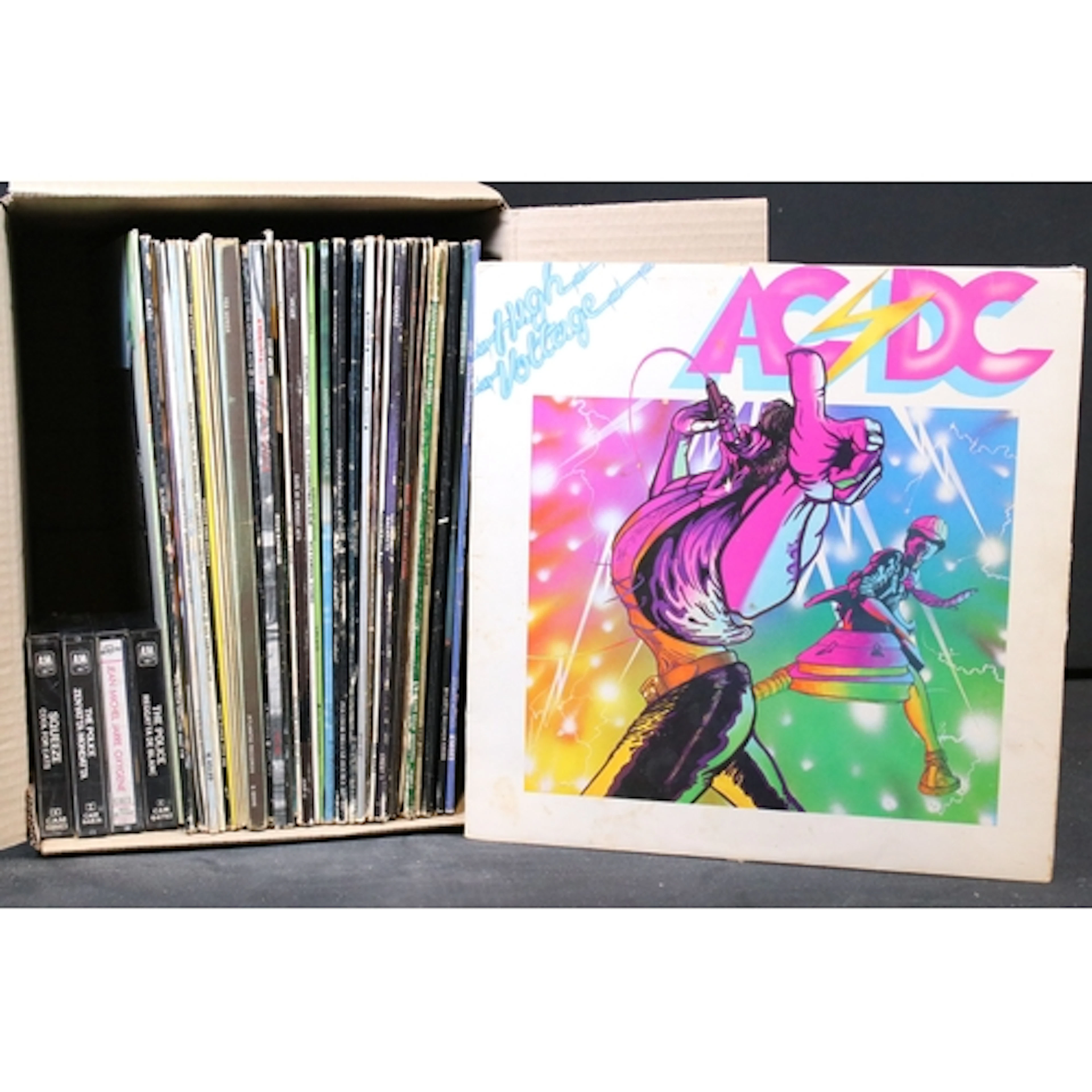 Vinyl - 35 Rock & Pop LPs & 4 cassettes to include ACDC x 3,...