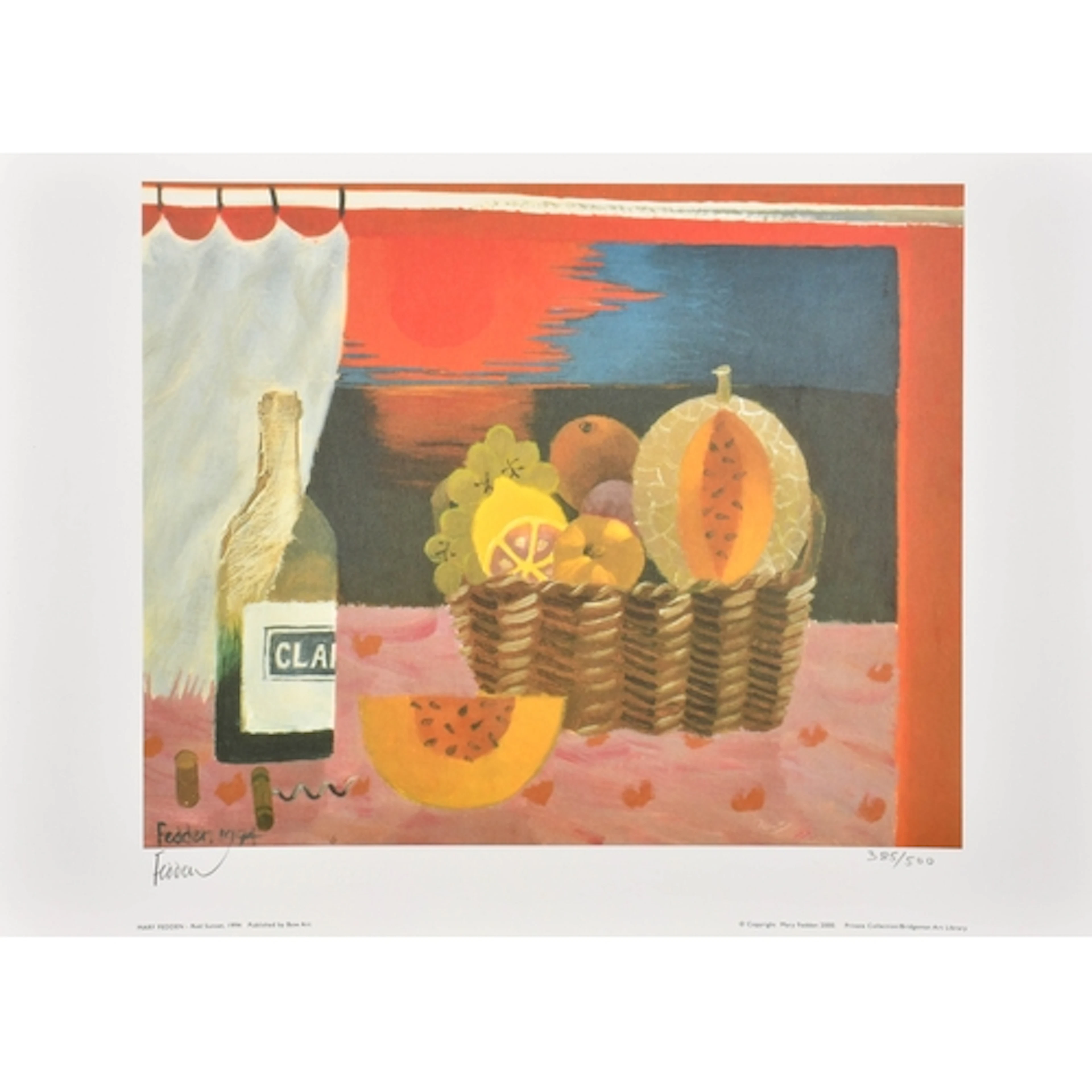 Mary Fedden (1915-2012) British. "Red Sunset", Lithograph wi...