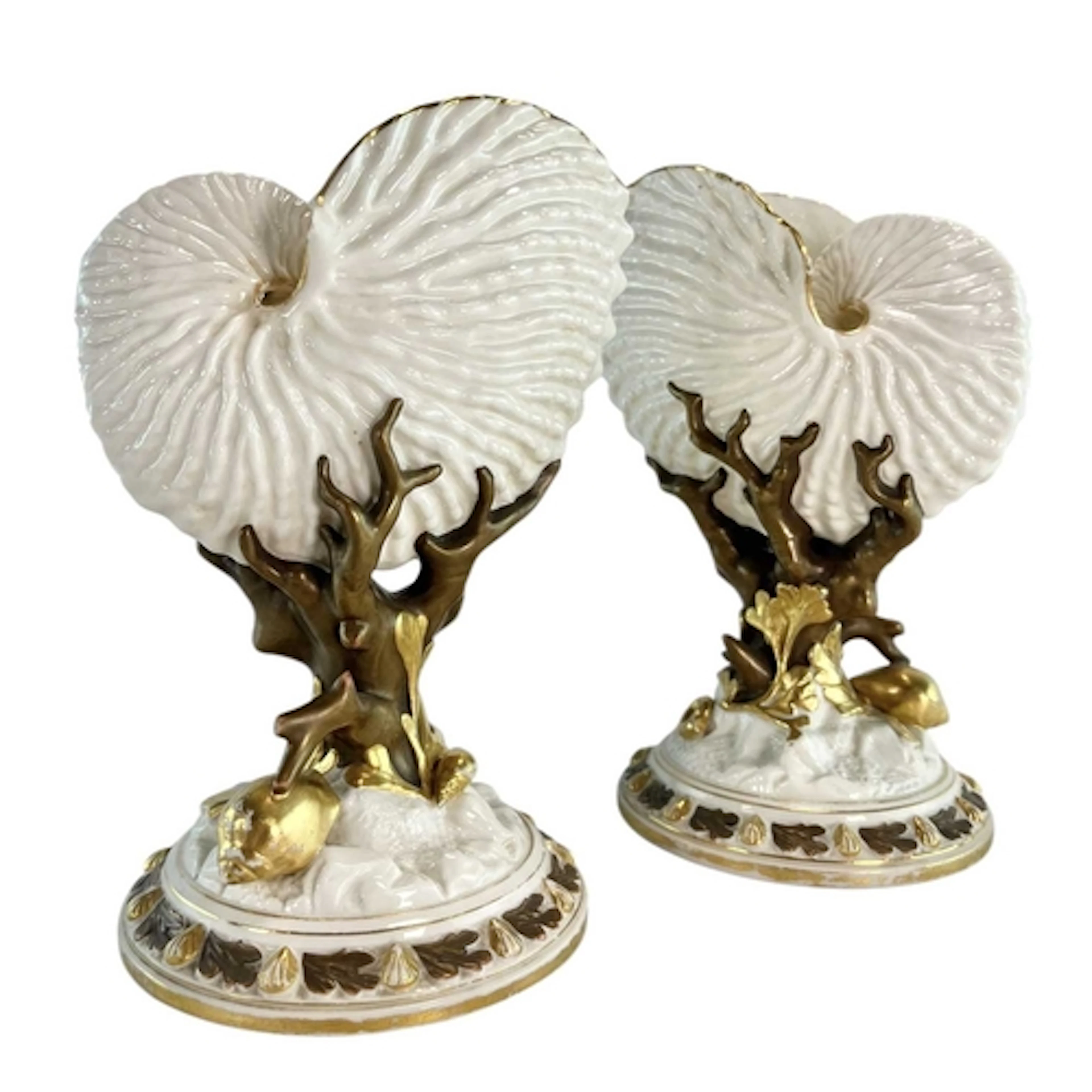 Royal Worcester - a pair of late 19th century ivory & pa...