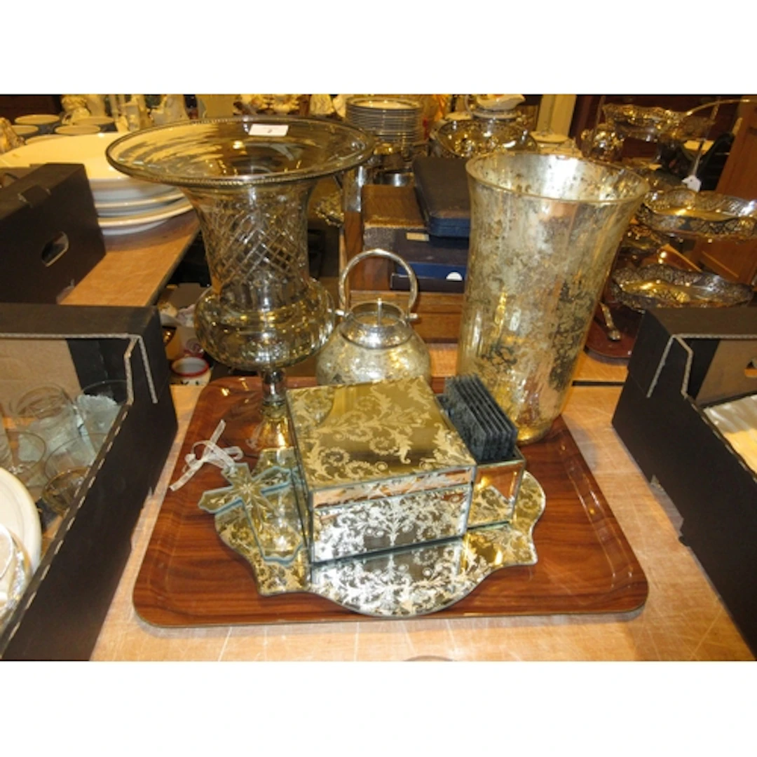 Decorative Glass Vases, Trinket Box etc
