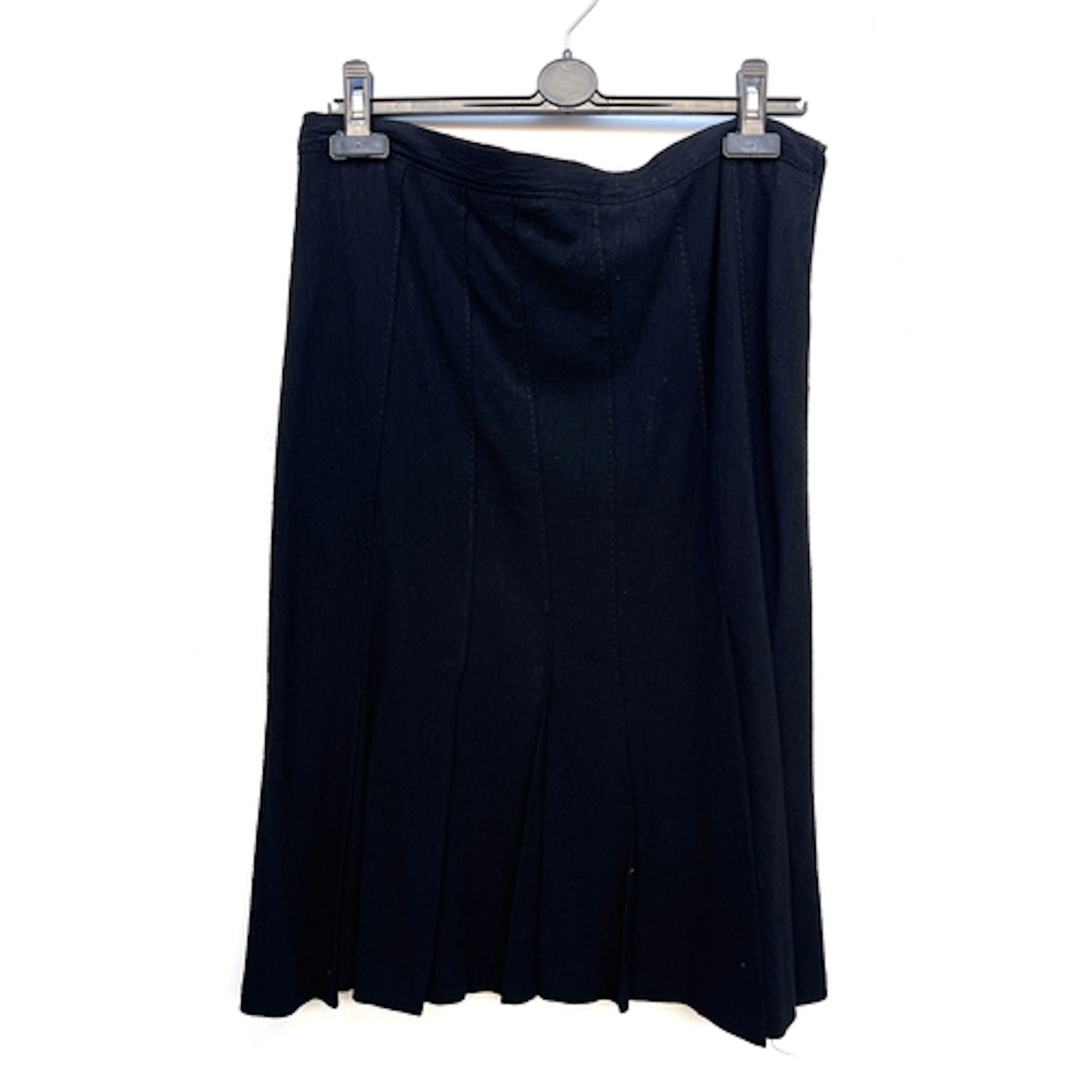 A Moschino black wool blend pleated skirt, size 14