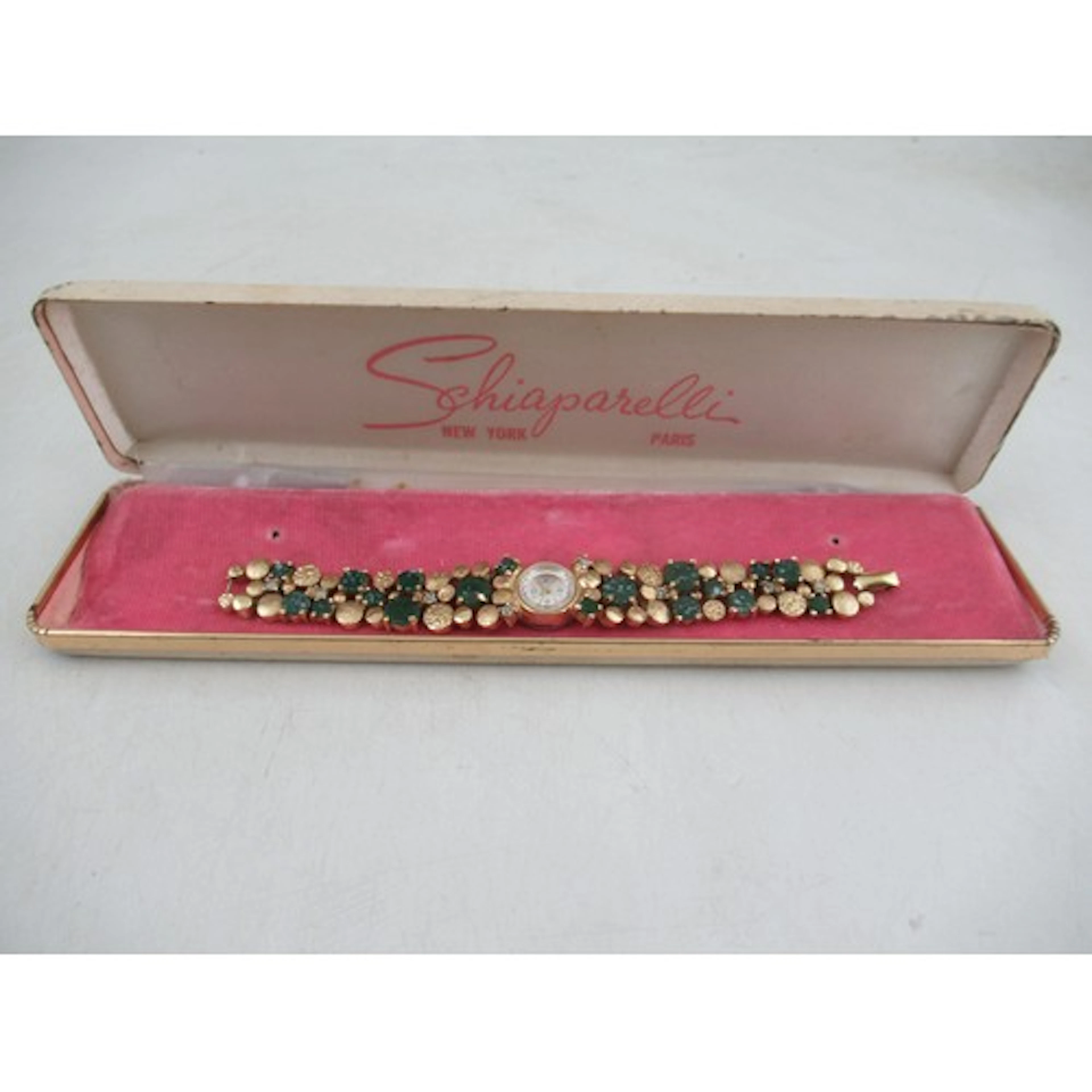 Schiaparelli, a 1967 wrist watch, the bracelet strap decorat...