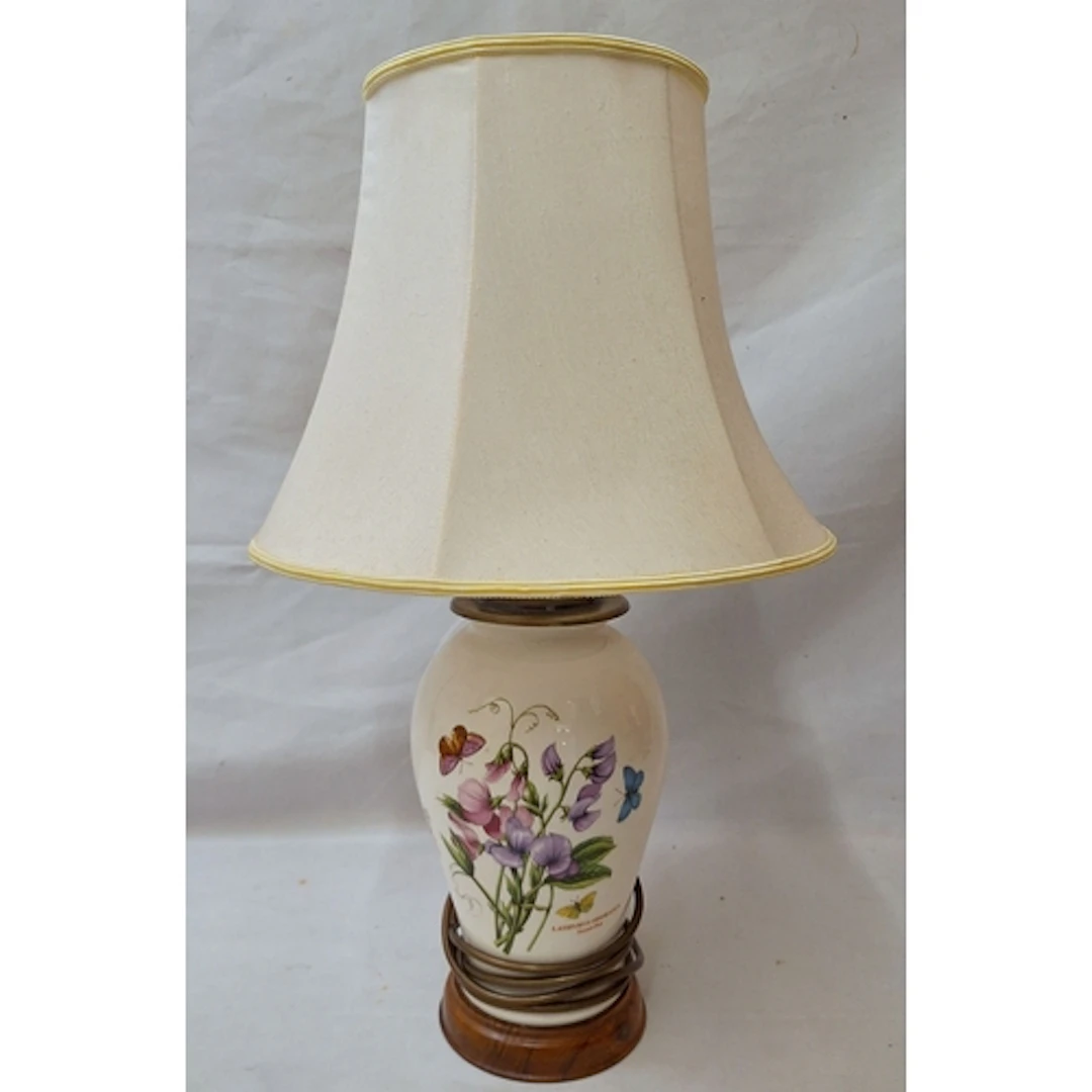 Large Botanic Gardens Portmeirion Ceramic Lamp on wooden bas...
