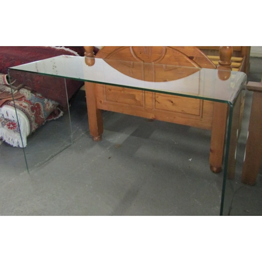 Designer Plate Glass Console Table Approximately 4ft Wide x ...