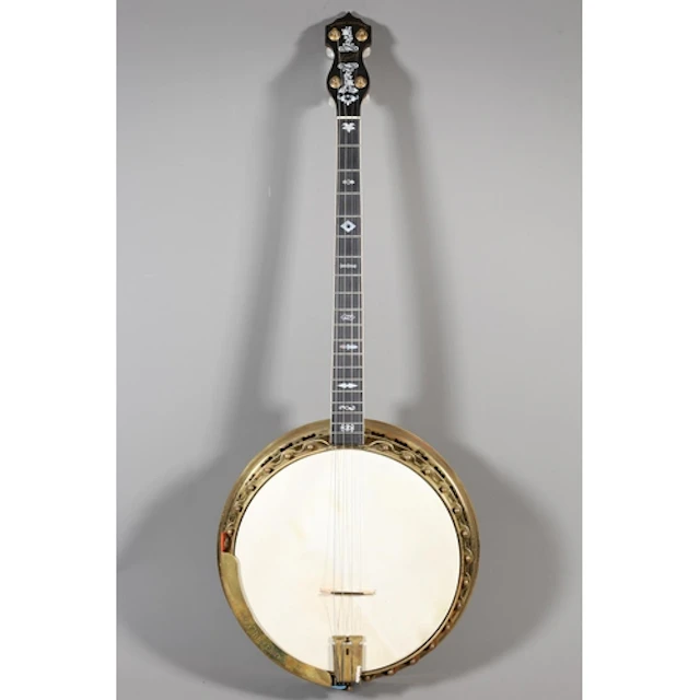 Vintage 'Arizona Chieftain' four string banjo with floral an...