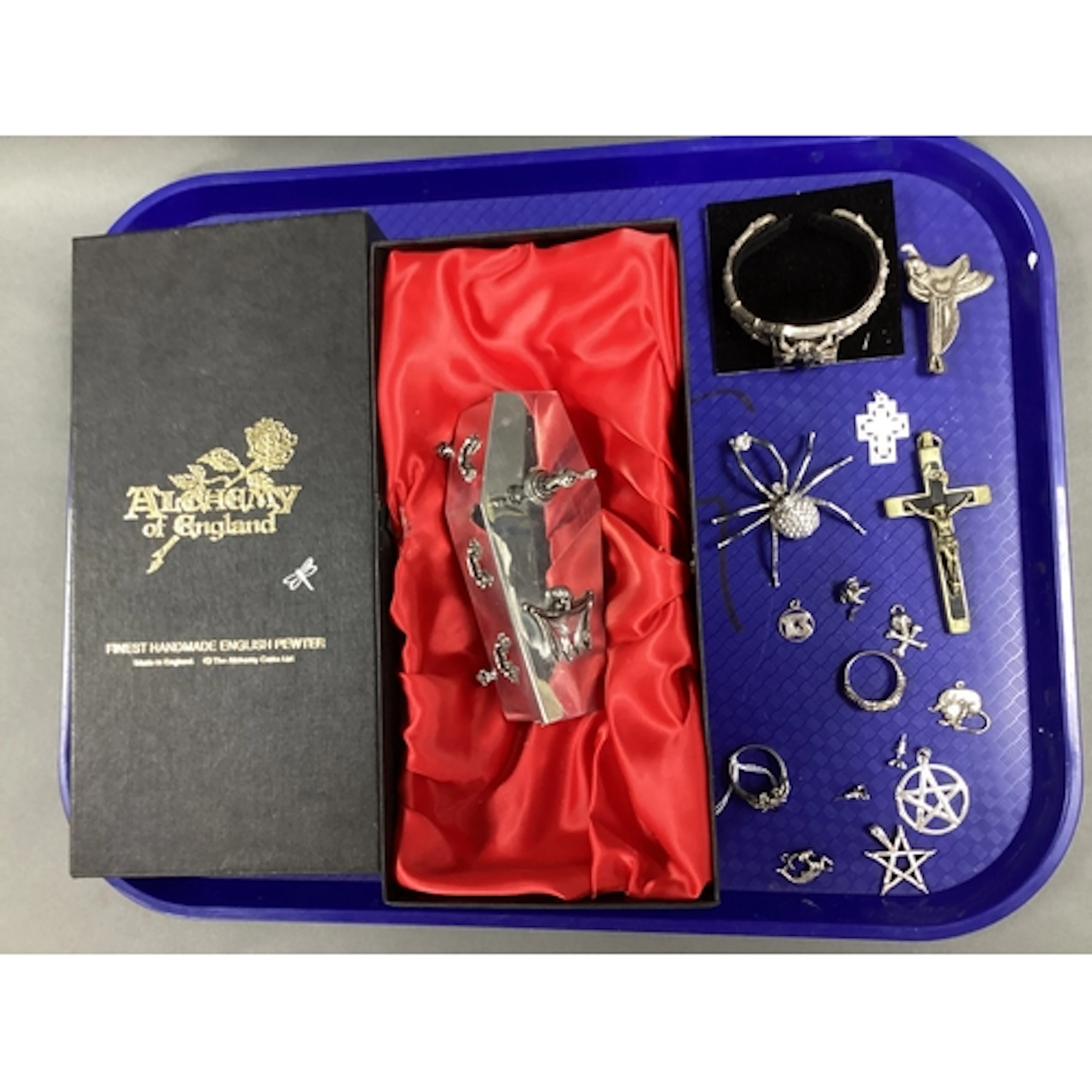 Alchemy of England Pewter Coffin Trinket Box, 13.5cm long, b...