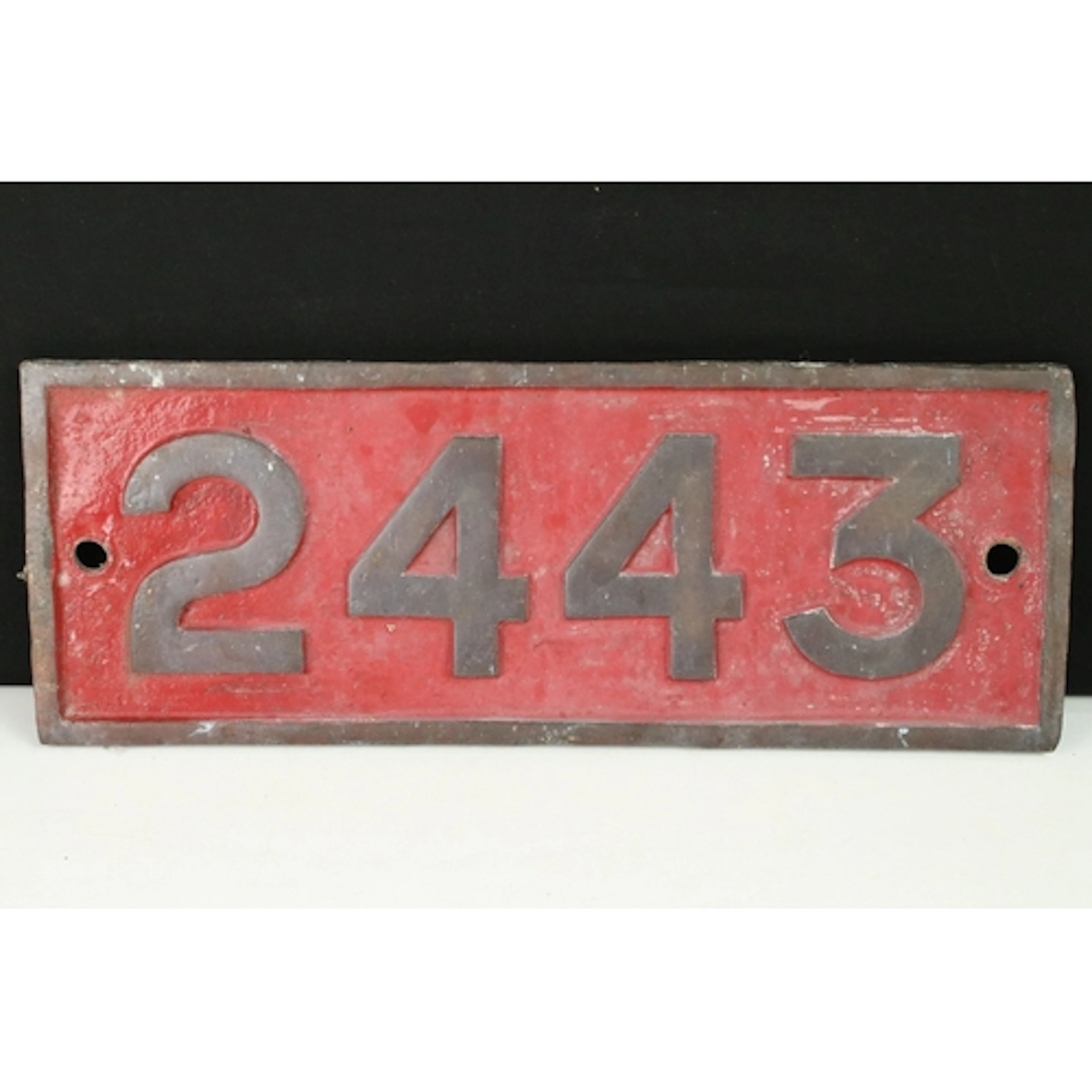 Mid 20th century East African Railways brass and red painted...