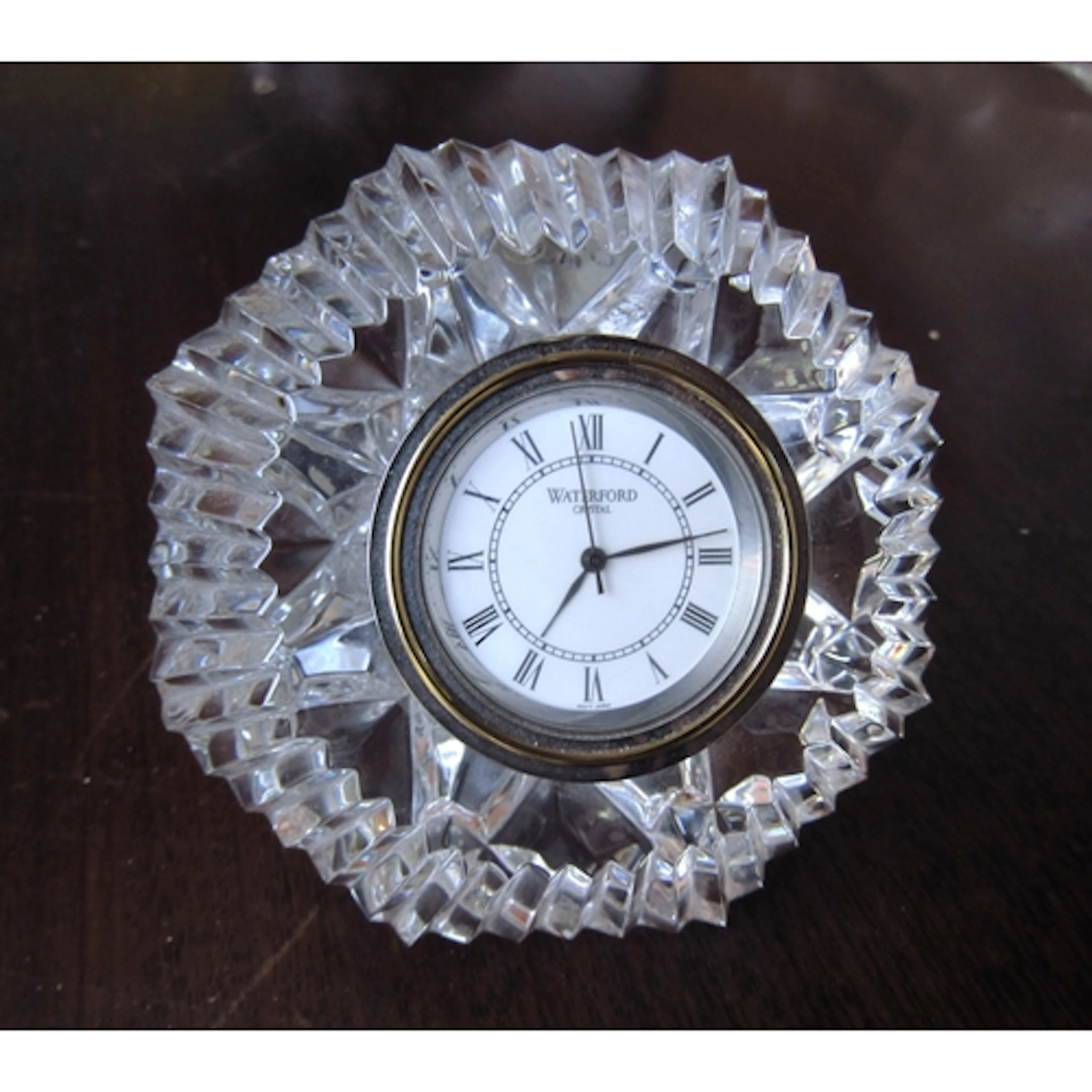 Waterford Crystal Desk Clock Neat Size with Original Waterfo...