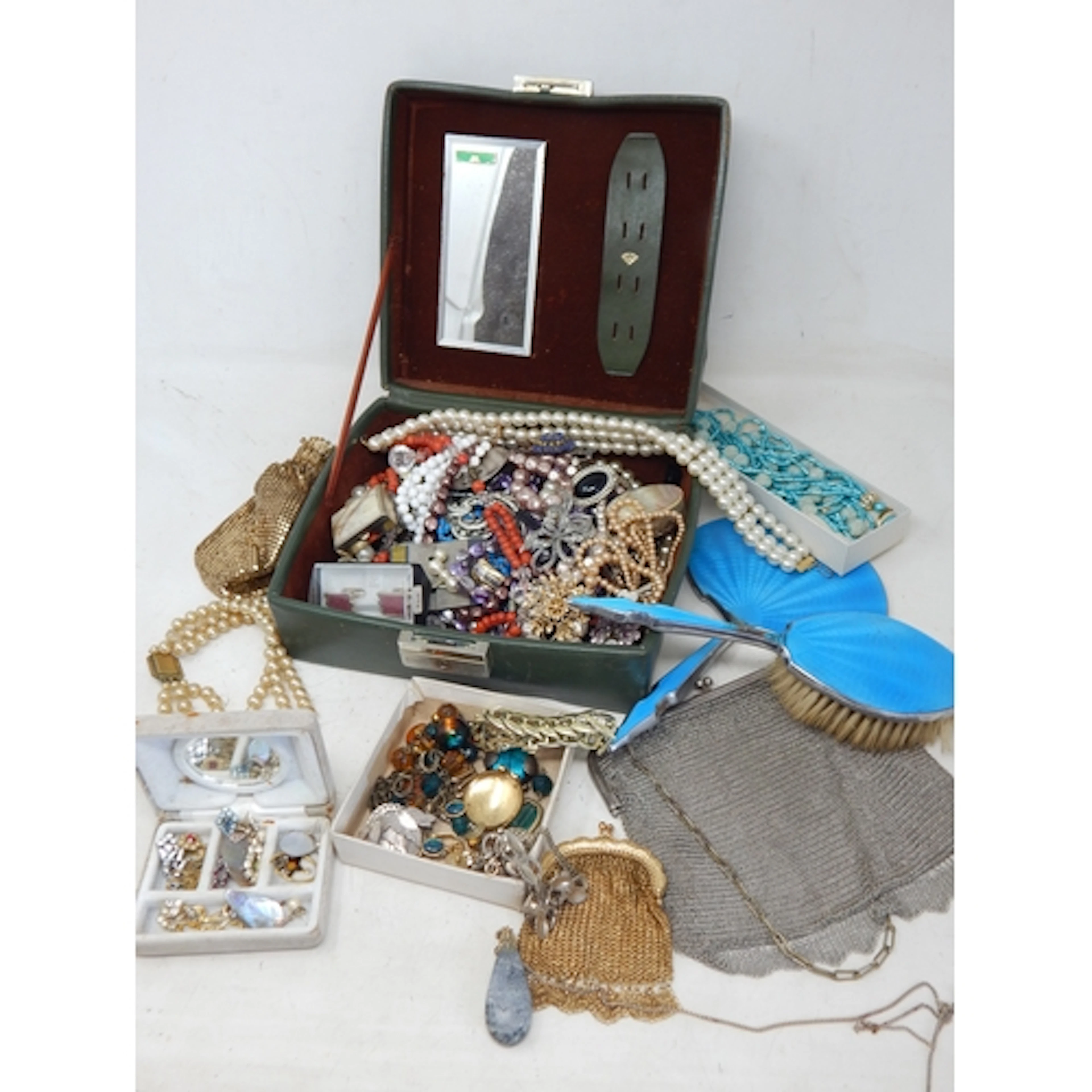 A Large Quantity of Antique & Later Costume Jewellery etc: S...