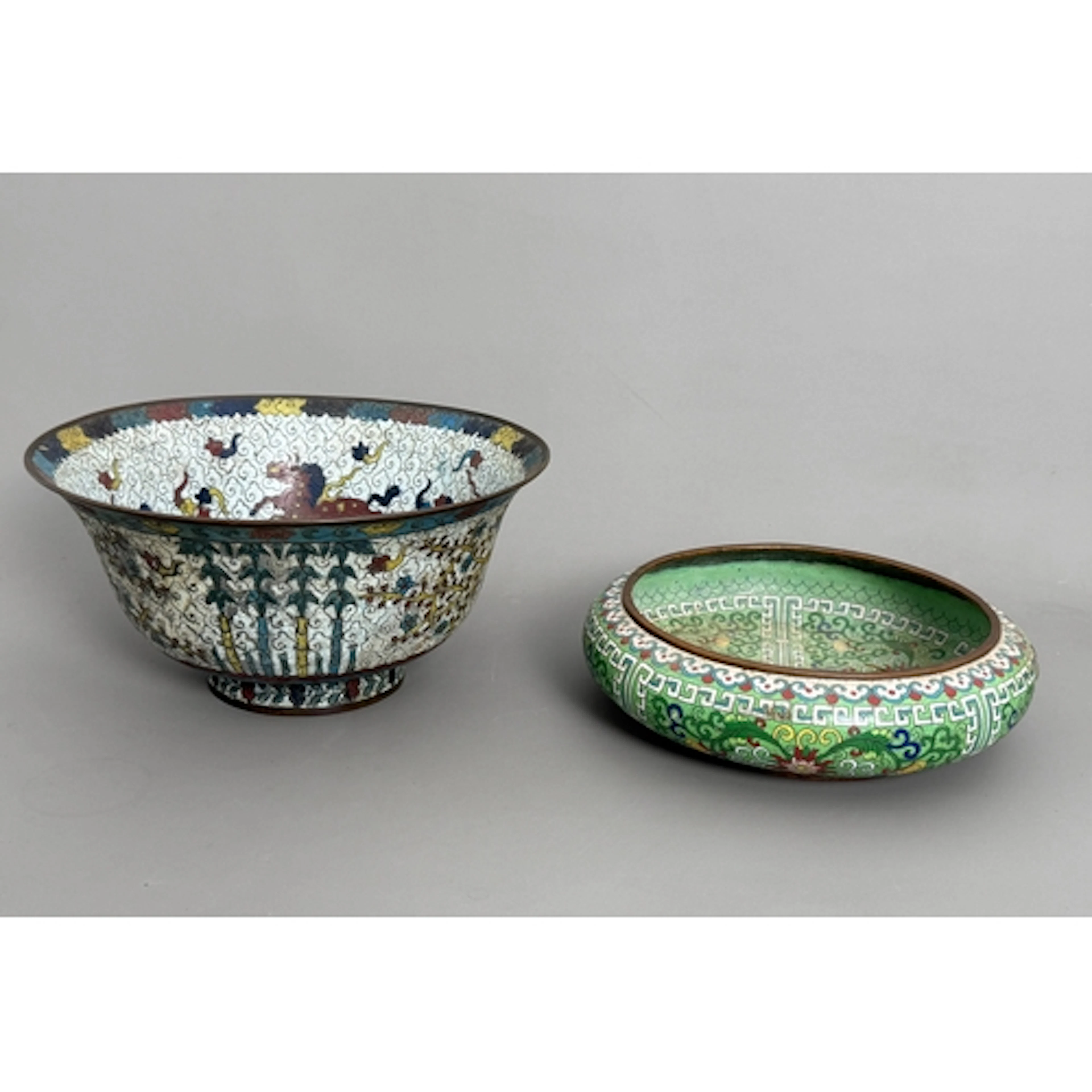 A nineteenth century Chinese cloisonne bowl - of circular fo...