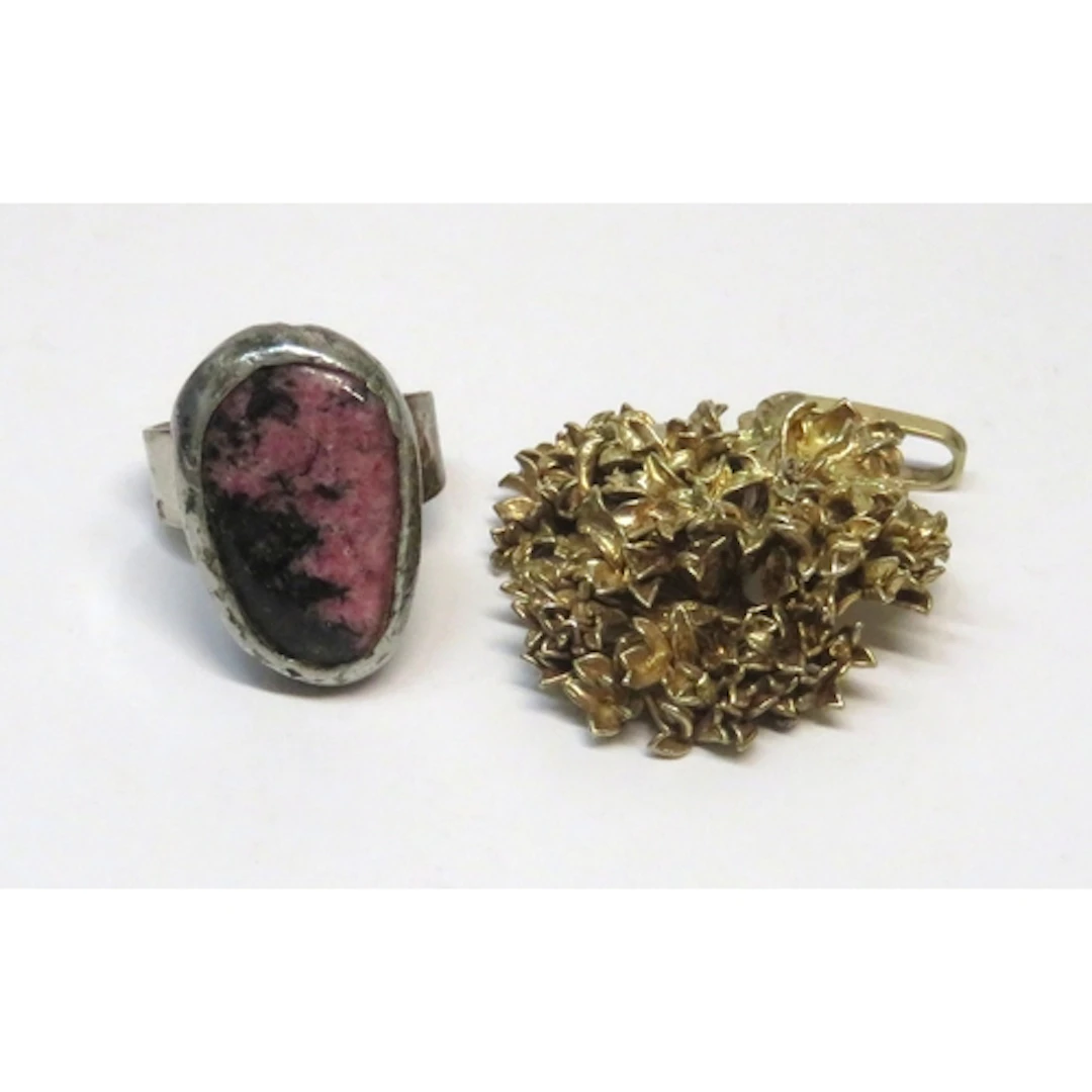 Eggert Denmark, a Flora Danica silver gilt pendant, together...