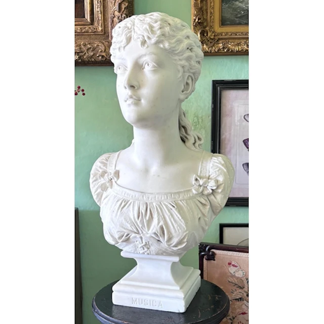 Aristide Louis Fontana (Italian, 1834-1885), a white marble...