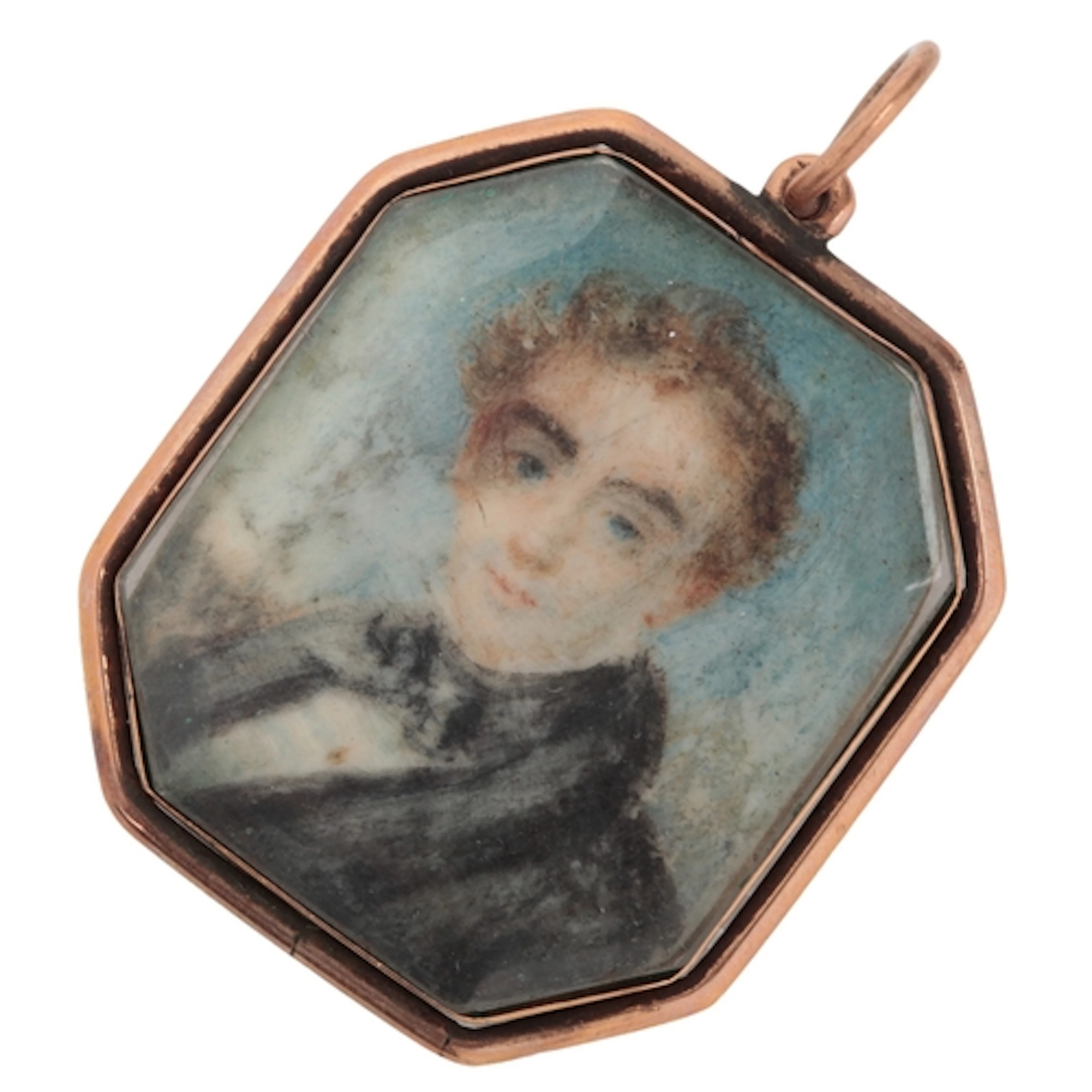 An early 19th century portrait miniature watercolour on ivor...
