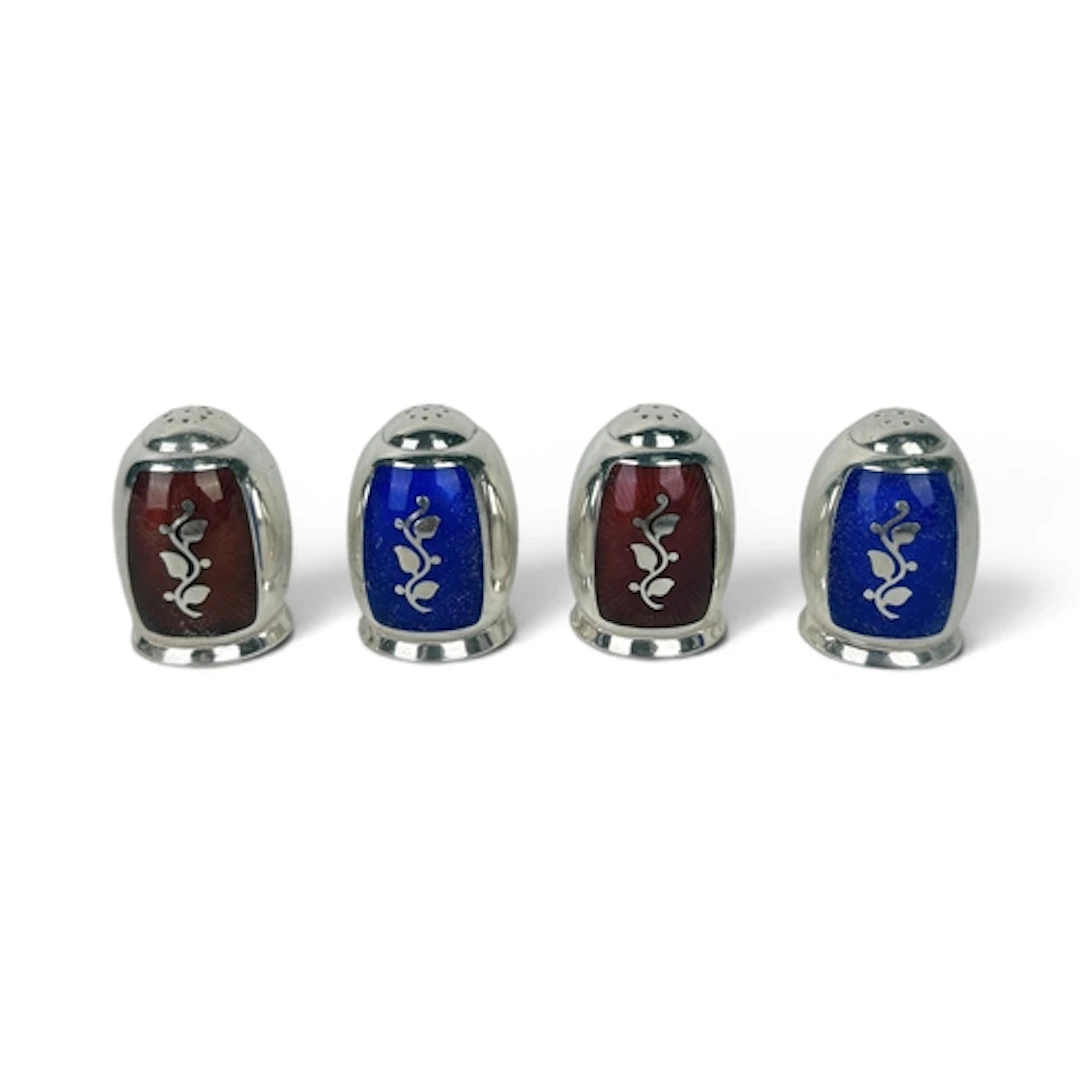 VOLMER BAHNER & CO: TWO PAIRS OF DANISH SILVER AND GUILL...