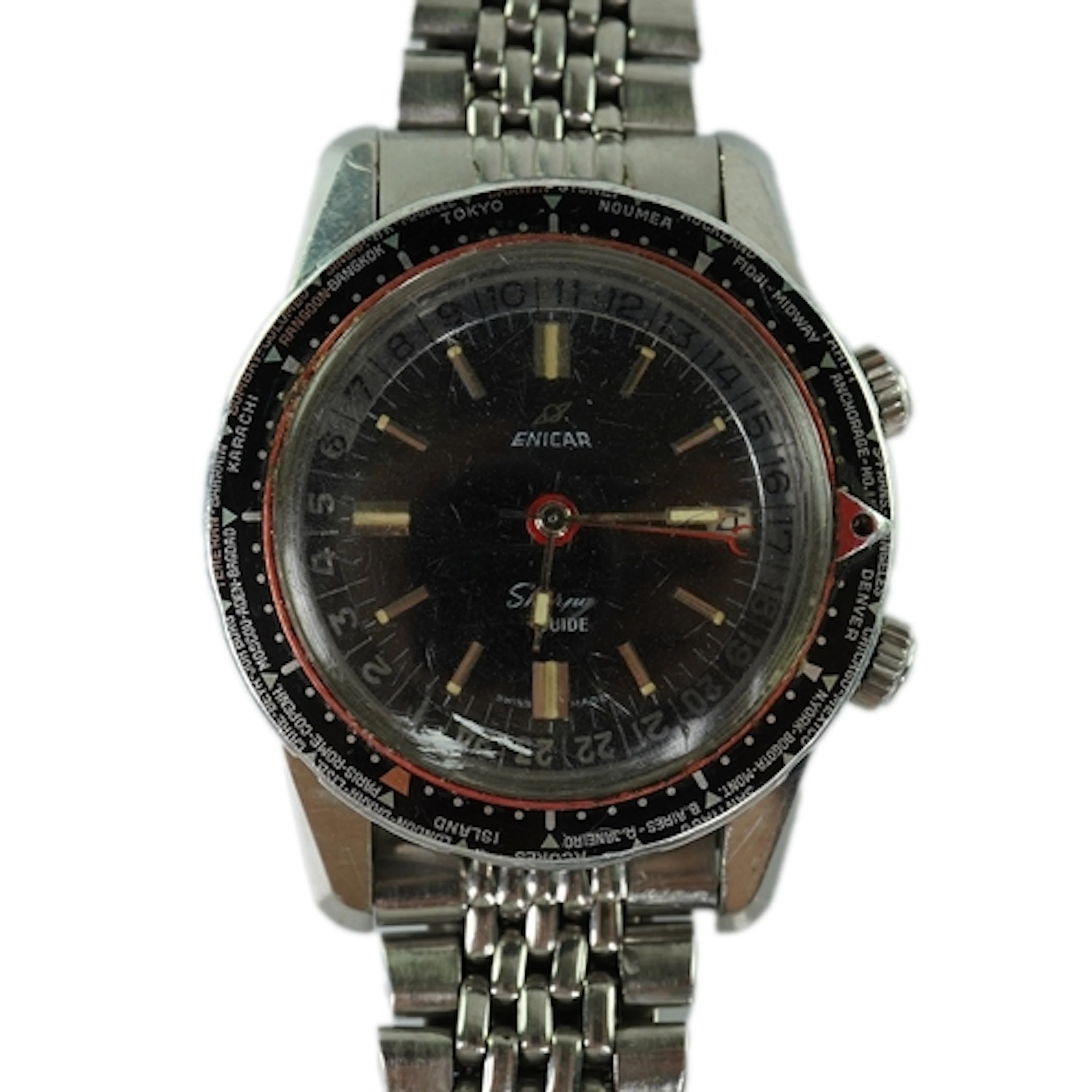 A gentleman's1960's/1970's stainless steel Enicar Sherpa Gui...