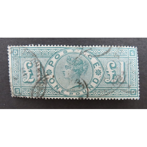 GREAT BRITAIN 1891 SG 212 £1 Green fine used cat £675