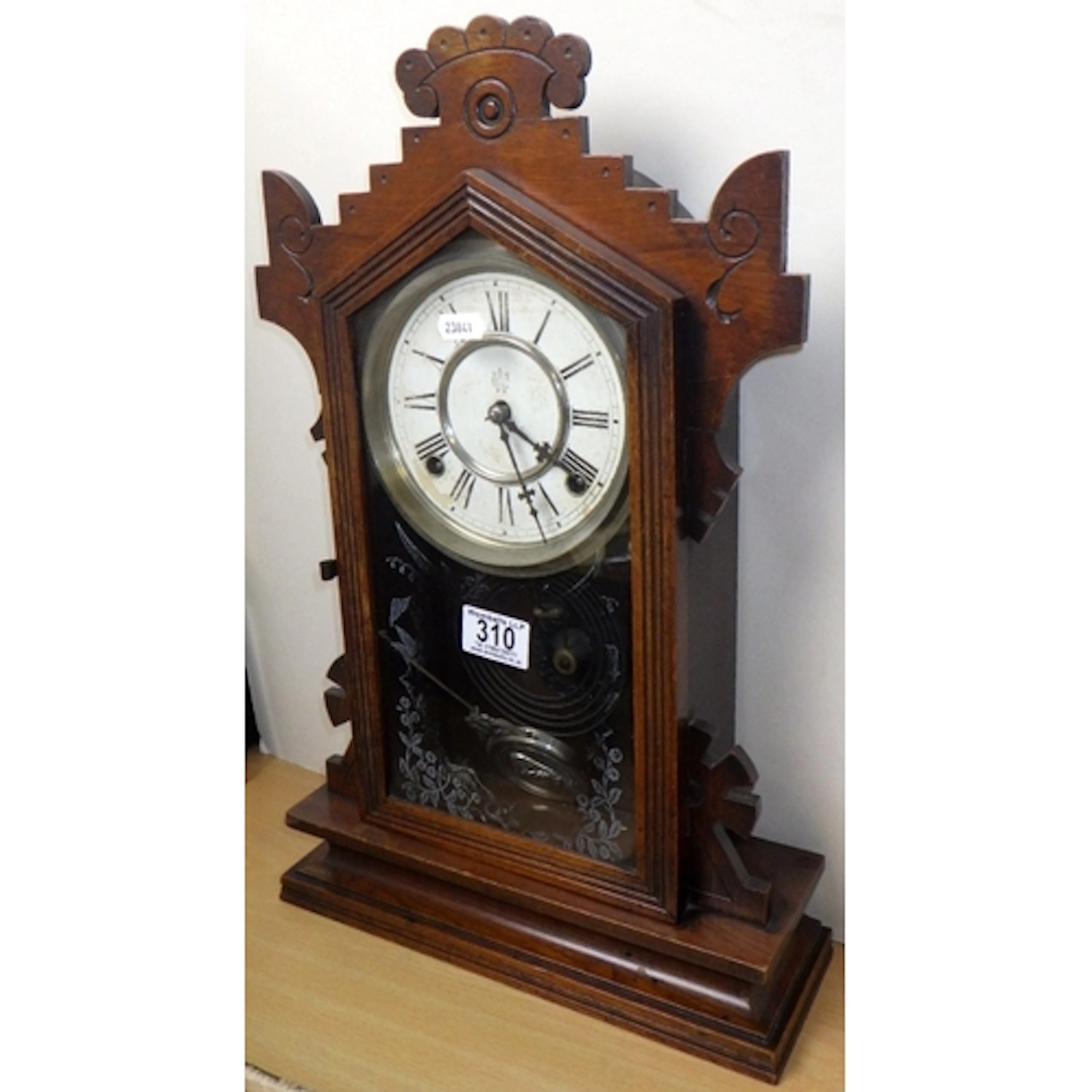 An American shelf clock, two mirrors