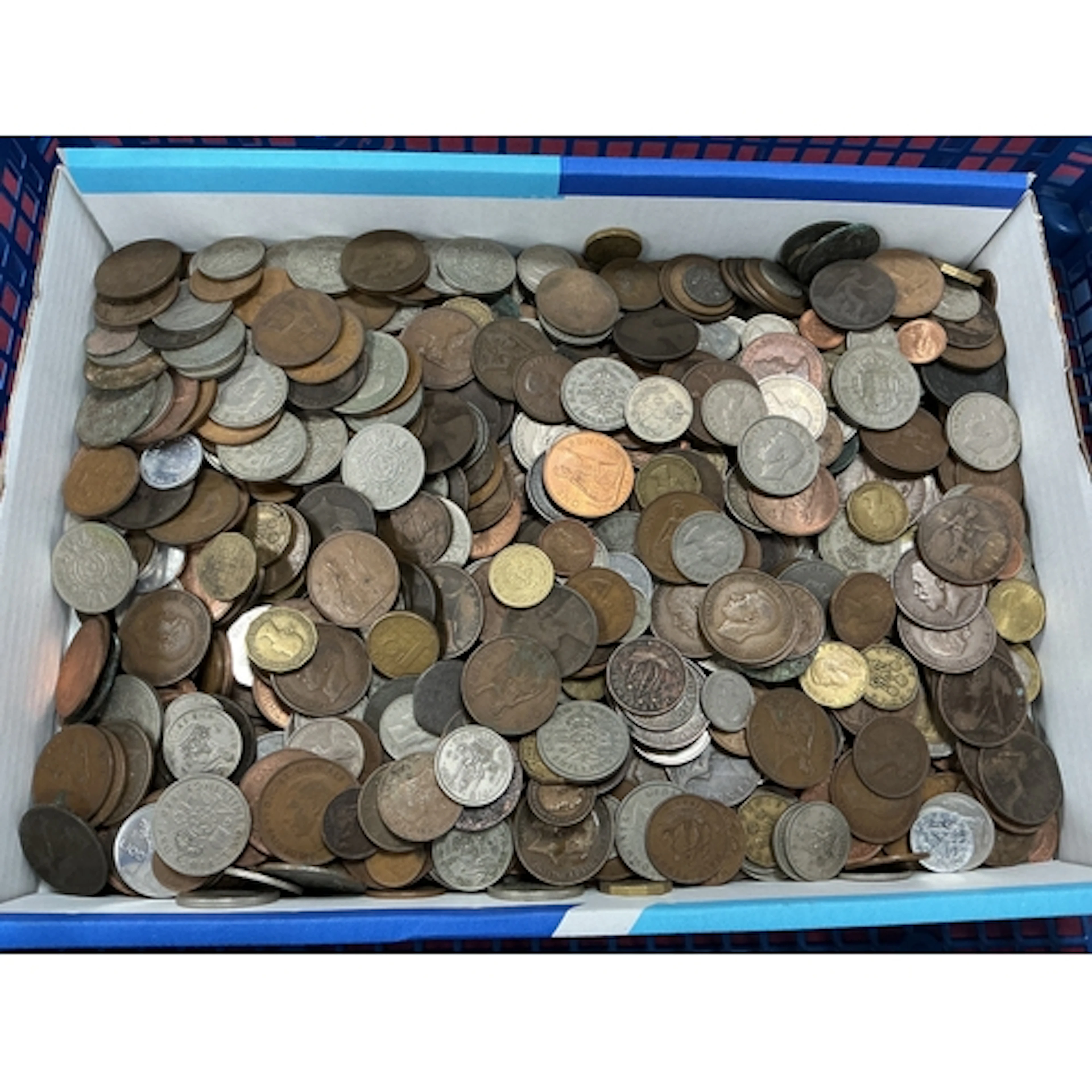 Large Collection Of World Coinage, includes GB, Spain, USA, ...