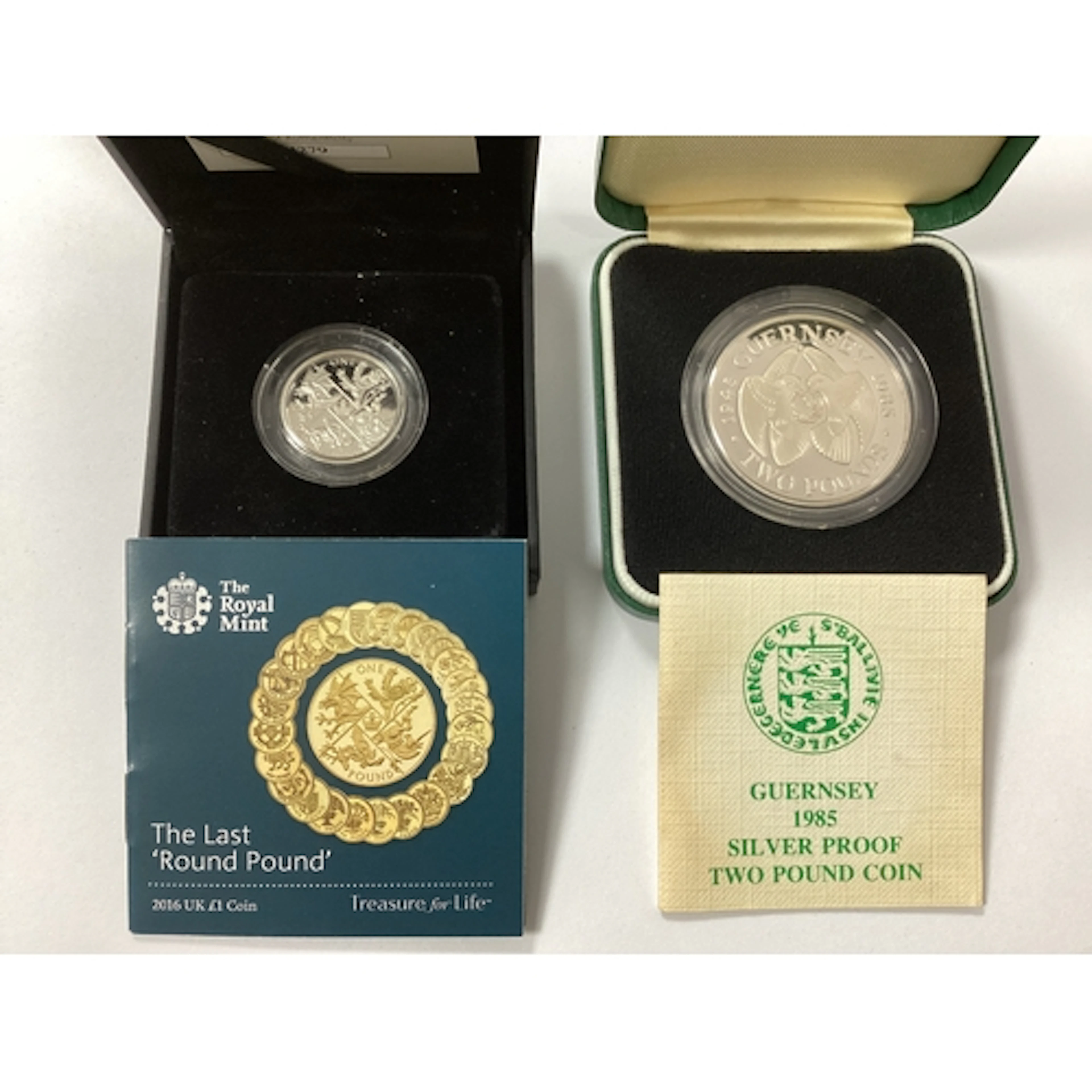 2016 Royal Mint Silver Proof Last Round Pound Coin, together...