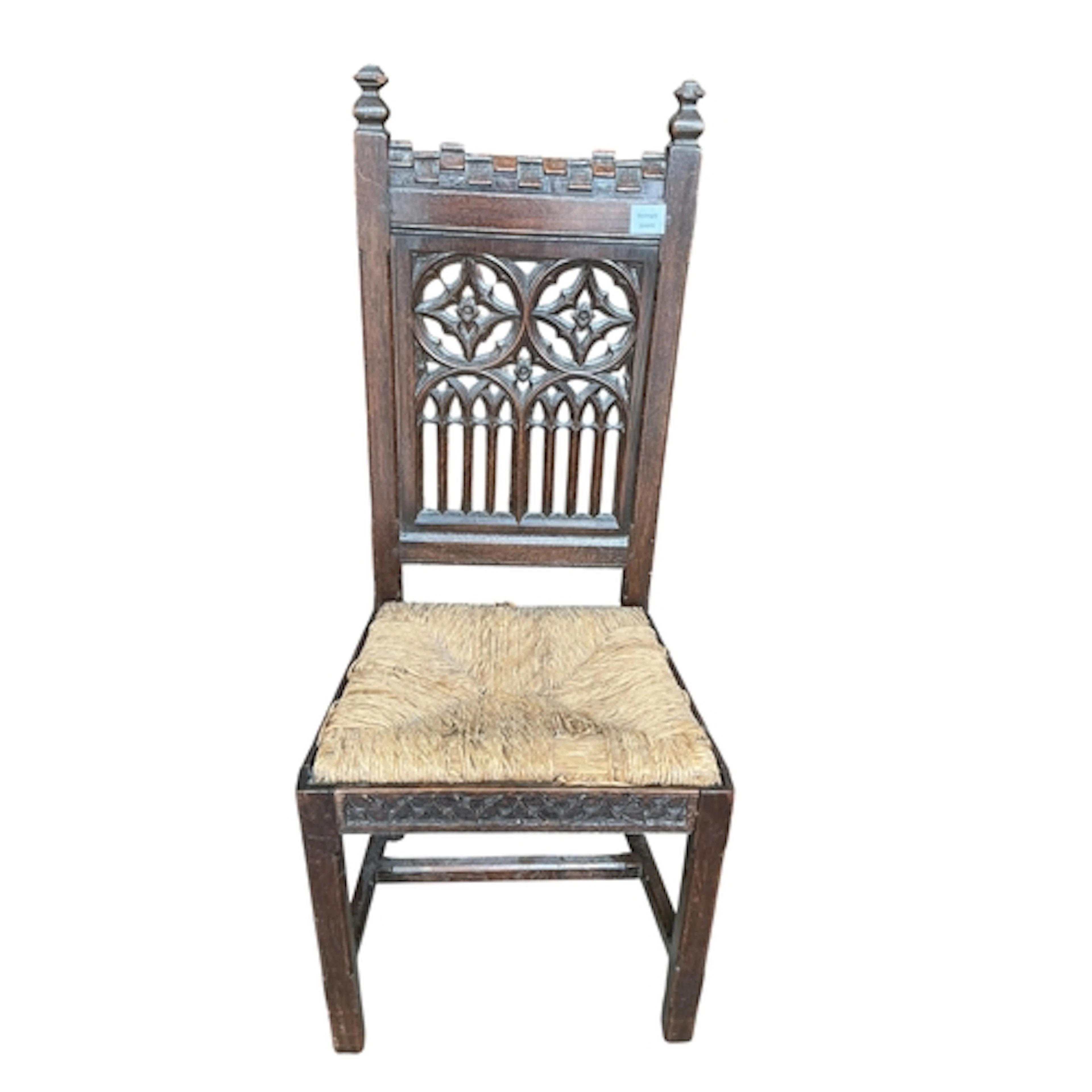 An 18th century carved Gothic oak side chair, width 49cm, de...