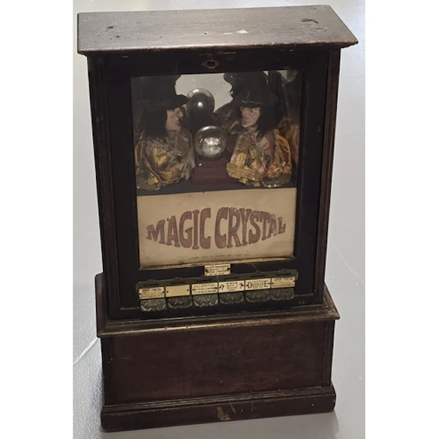 A vintage 1930's "Magic Crystal" fortune teller penny arcade...