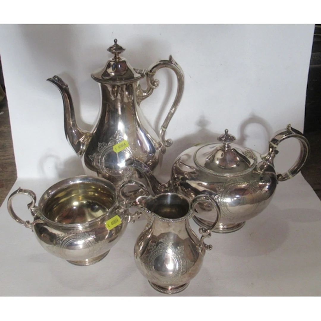 A silver plated four piece tea set