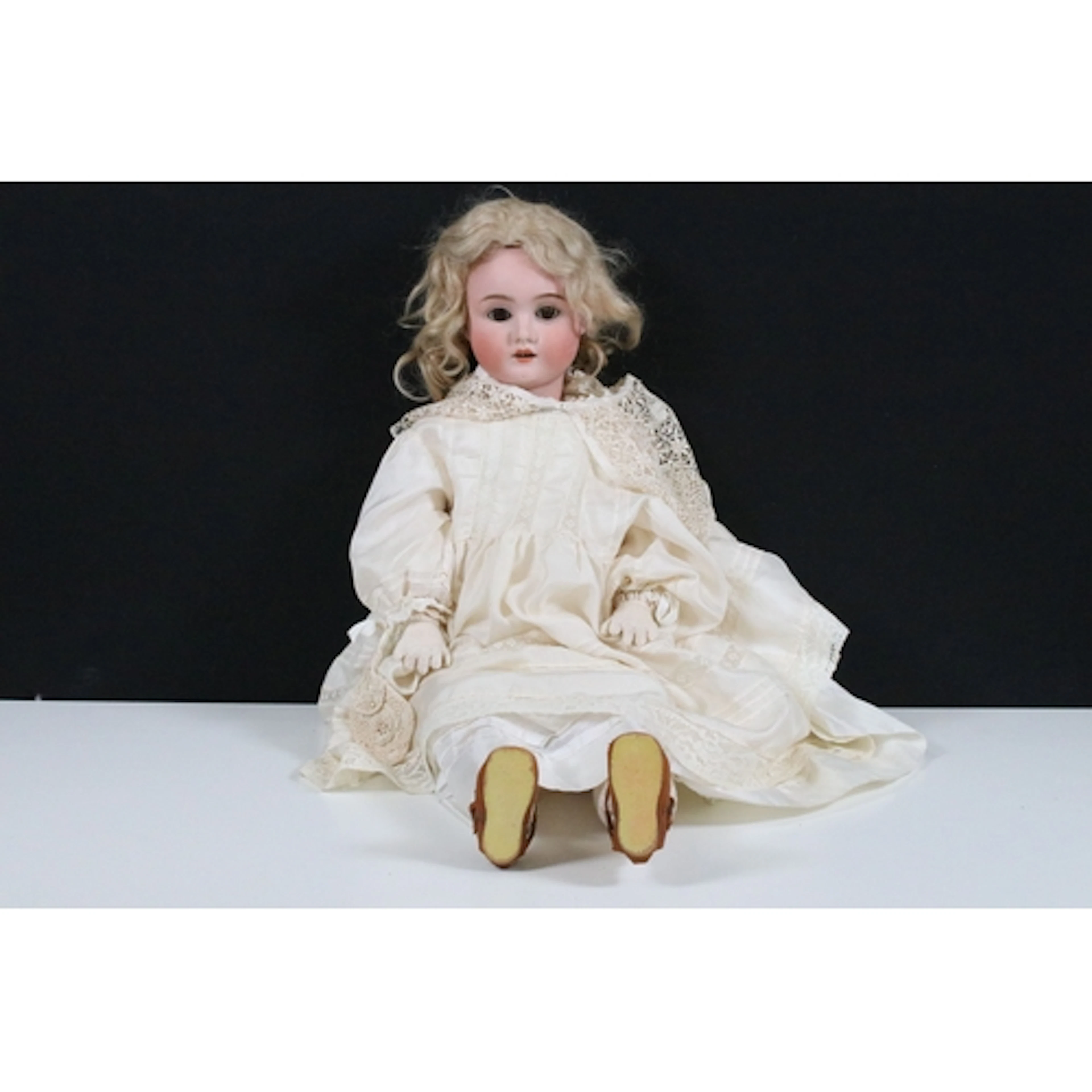 Early 20th Century German bisque headed doll with brown slee...