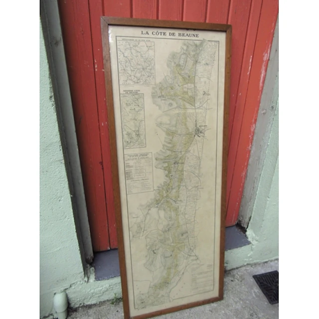 Large Antique Map Burgundy Wine Regions Contained Within Ori...