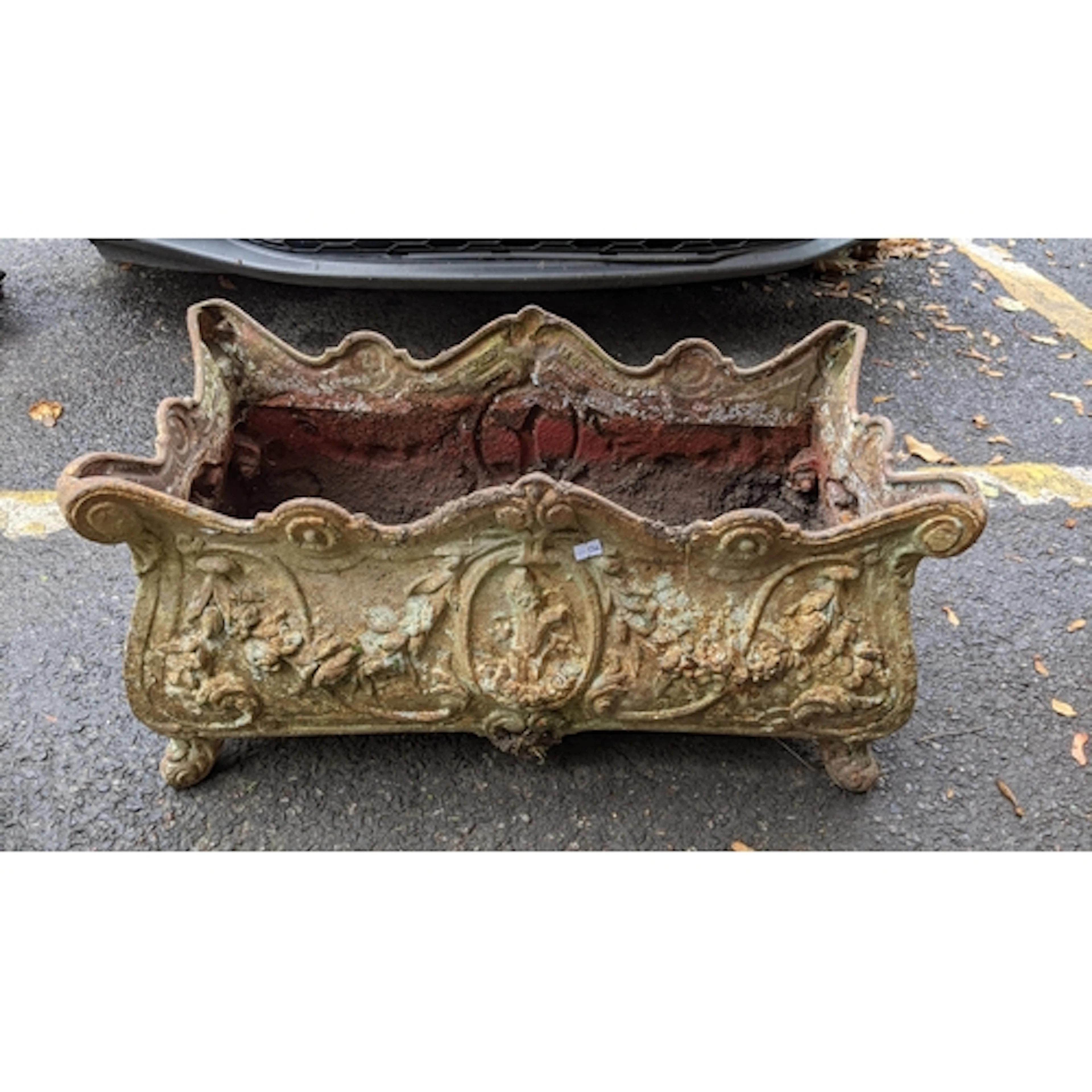 A late 19th century cast iron planter of rectangular from, c...