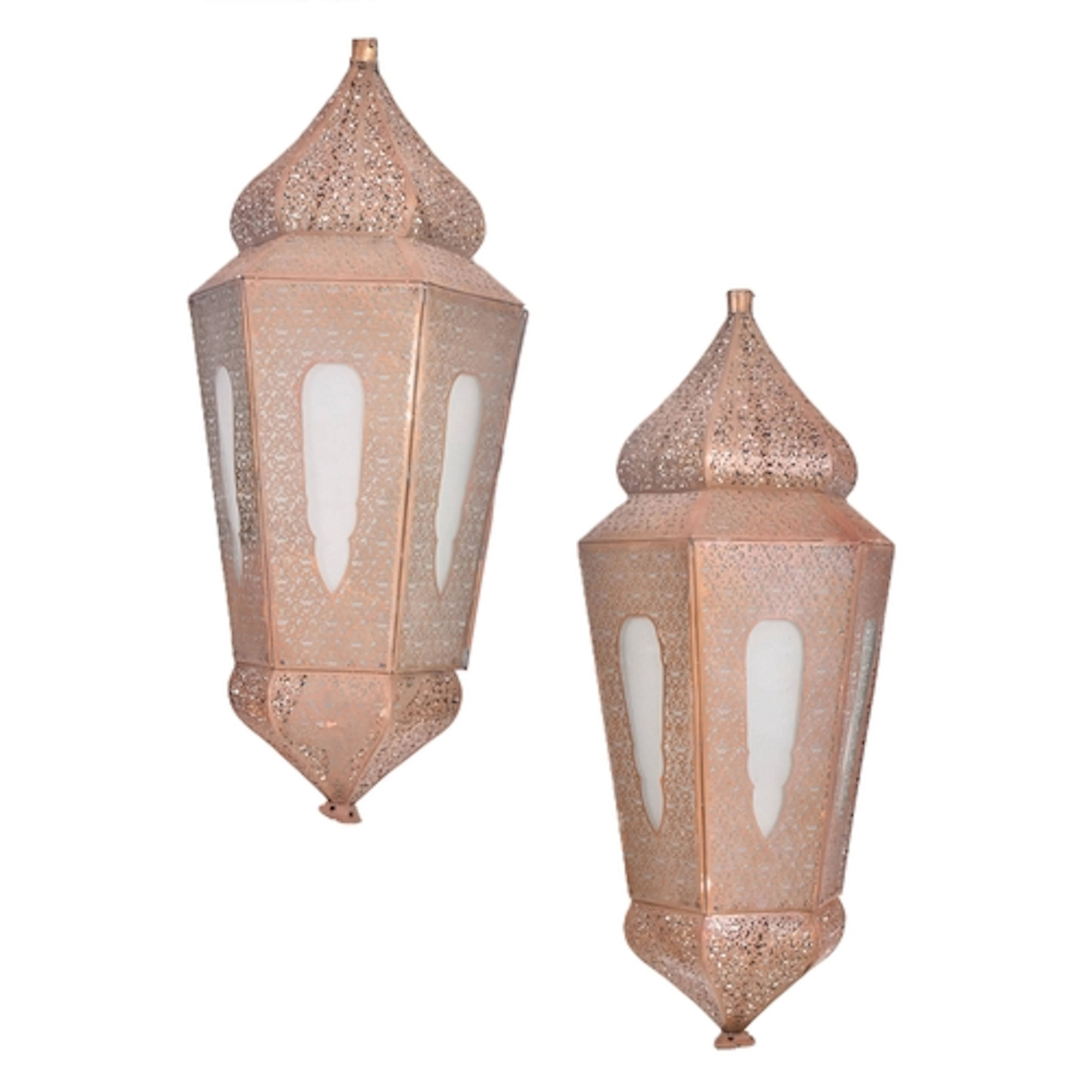 A pair of large vintage ceiling hanging pendant Moroccan lam...