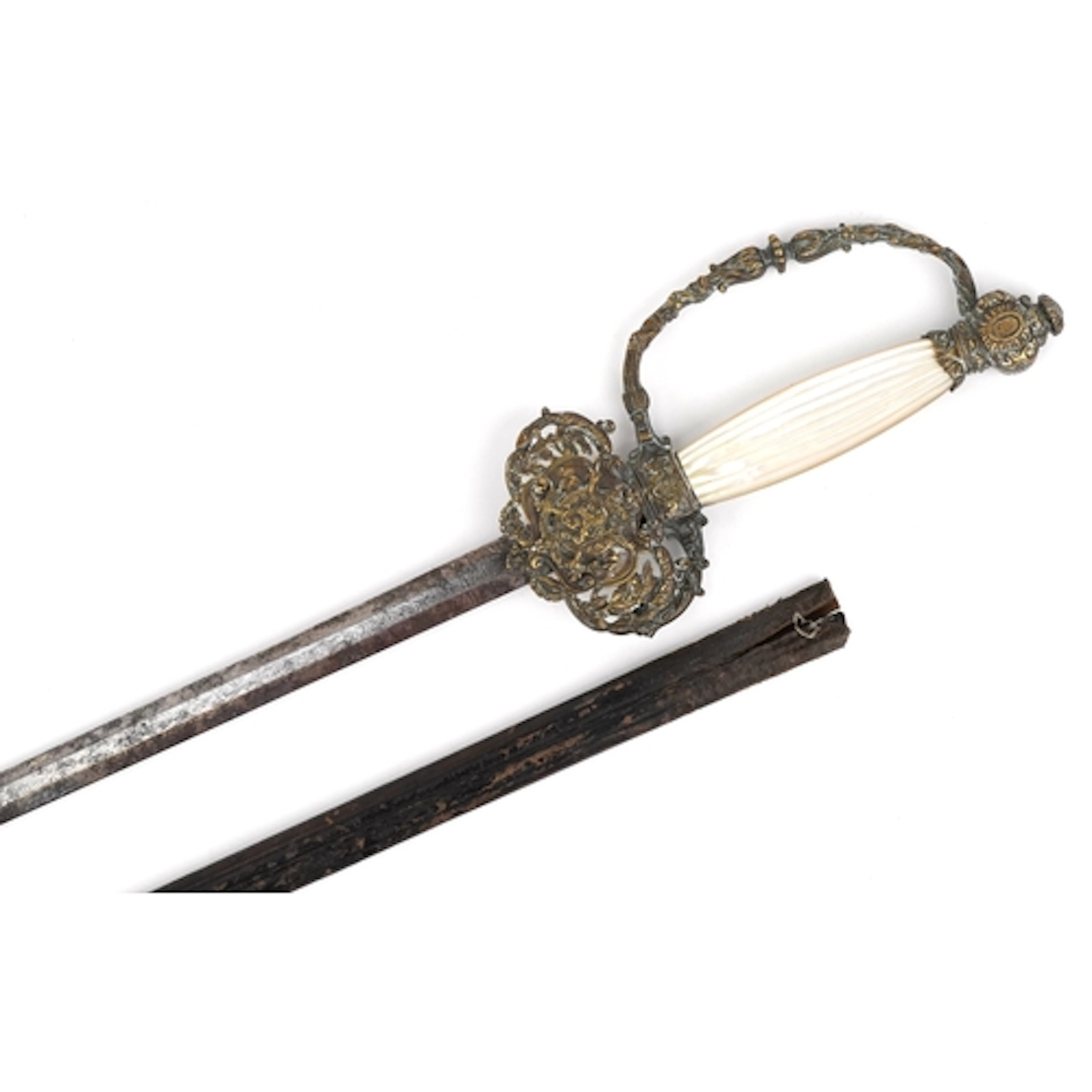 19th century military interest European court sword and scab...