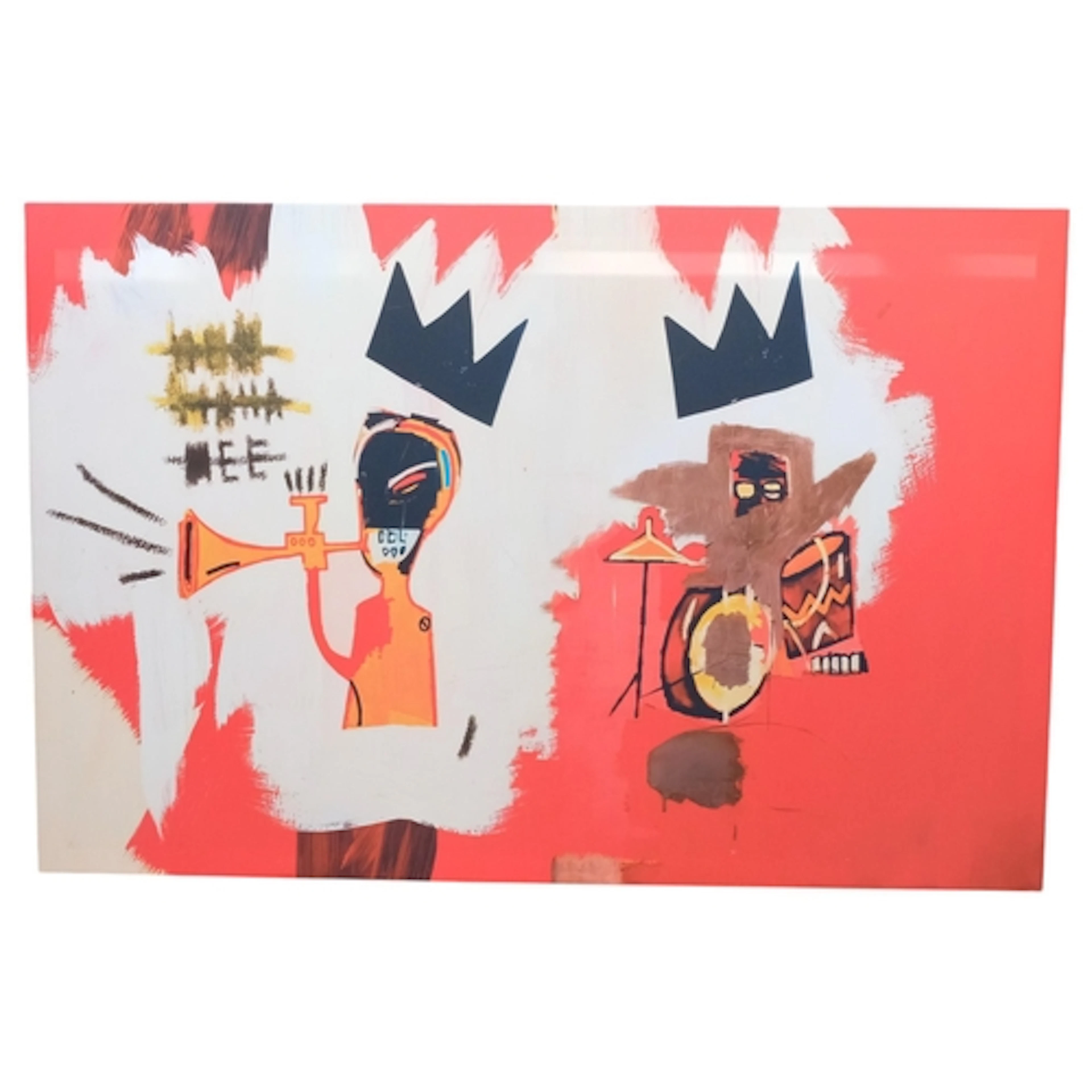 Jean Michel Basquiat, a large canvas print, musical band, 10...