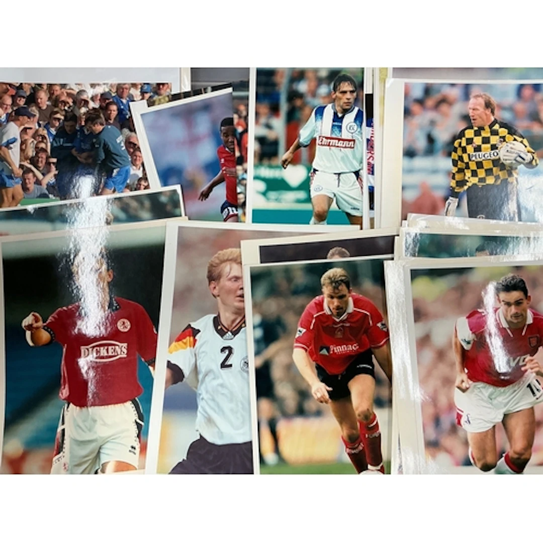 1990s Football Press Photos: Various teams and sizes with mo...