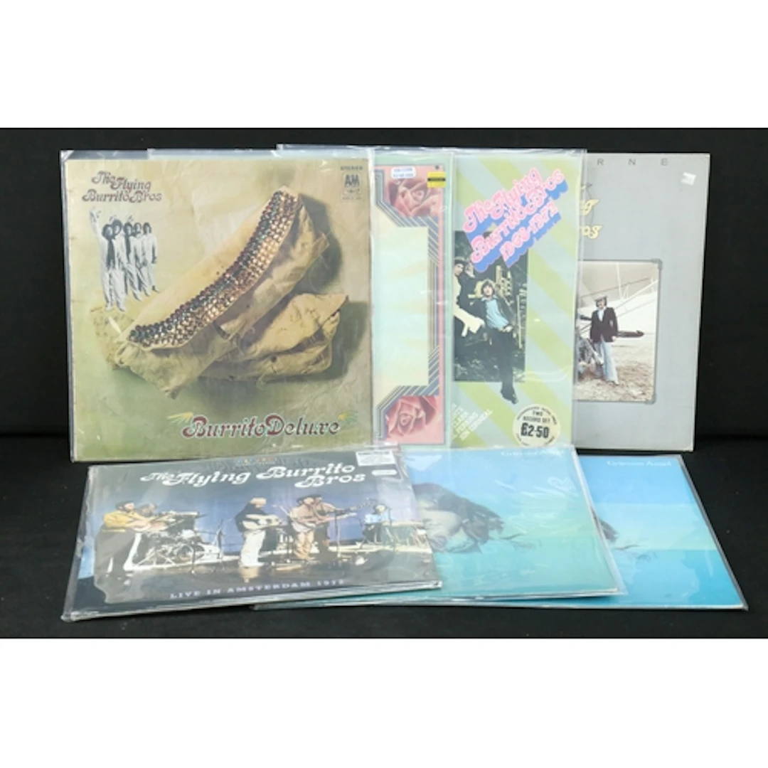Vinyl - 5 The Flying Burrito Brothers and 2 Gram Parsons LPs...