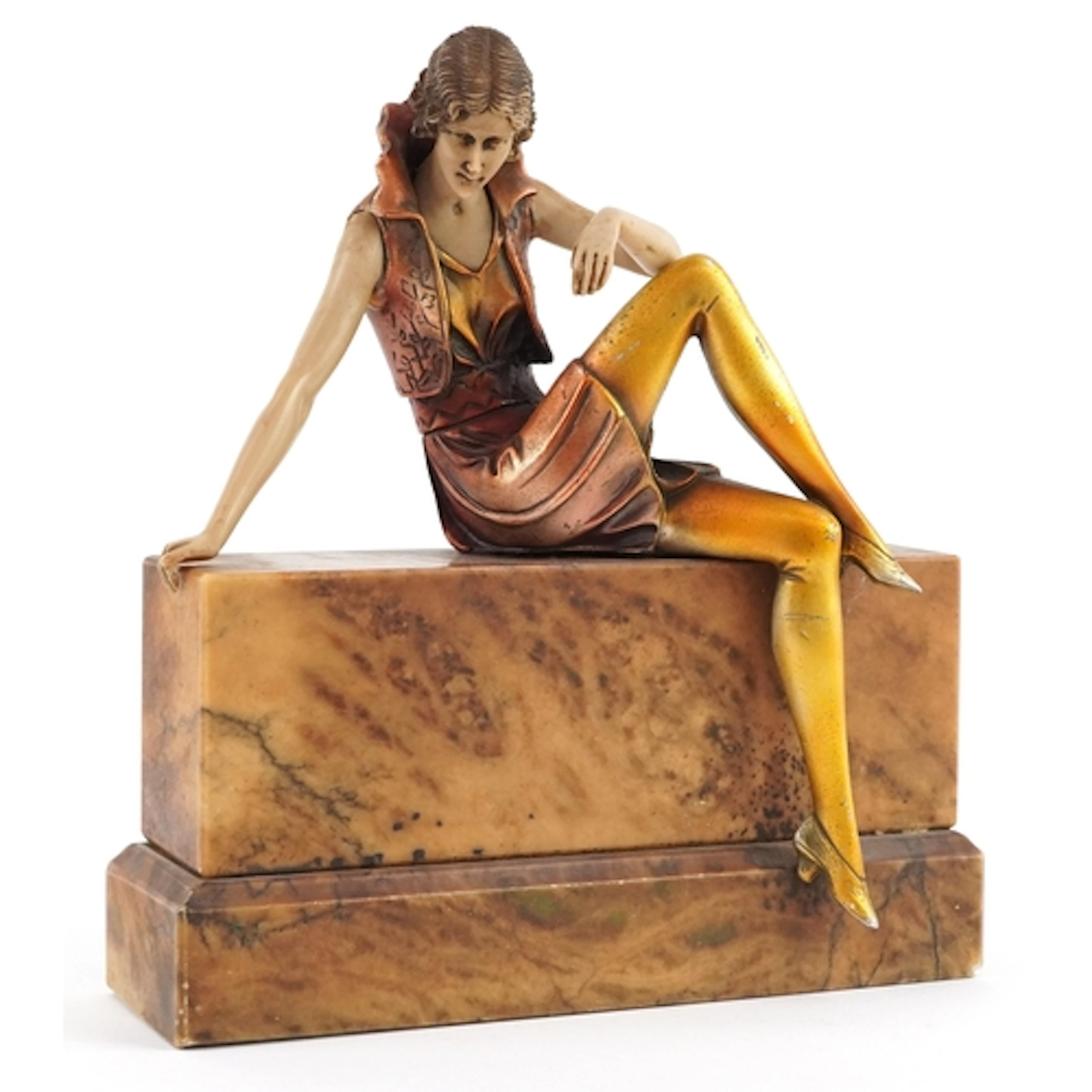After Ferdinand Preiss, Art Deco style 'Girl on Wall' figure...