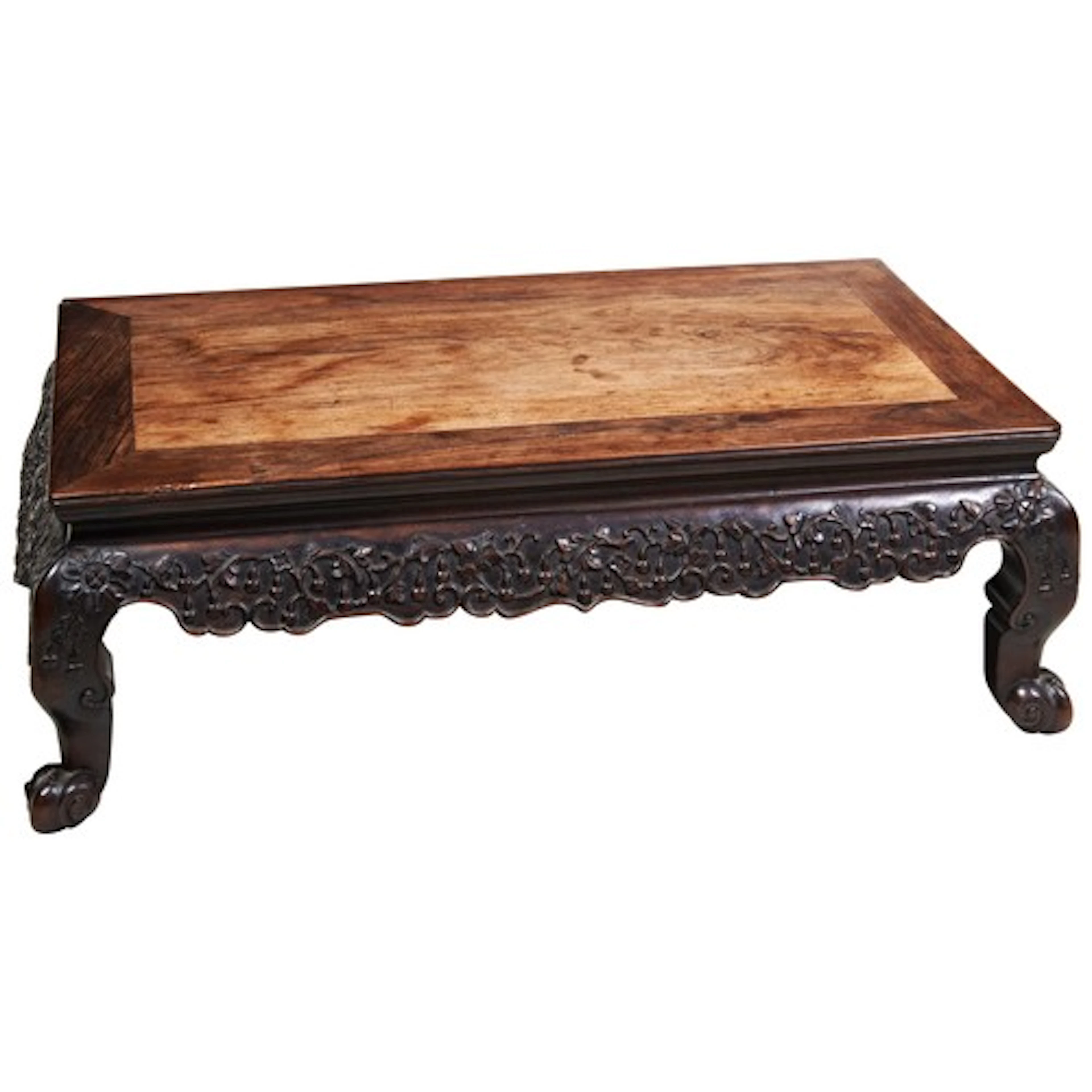 A GOOD CARVED HUANGHUALI KANG TABLE QING DYNASTY, 18TH CENTU...