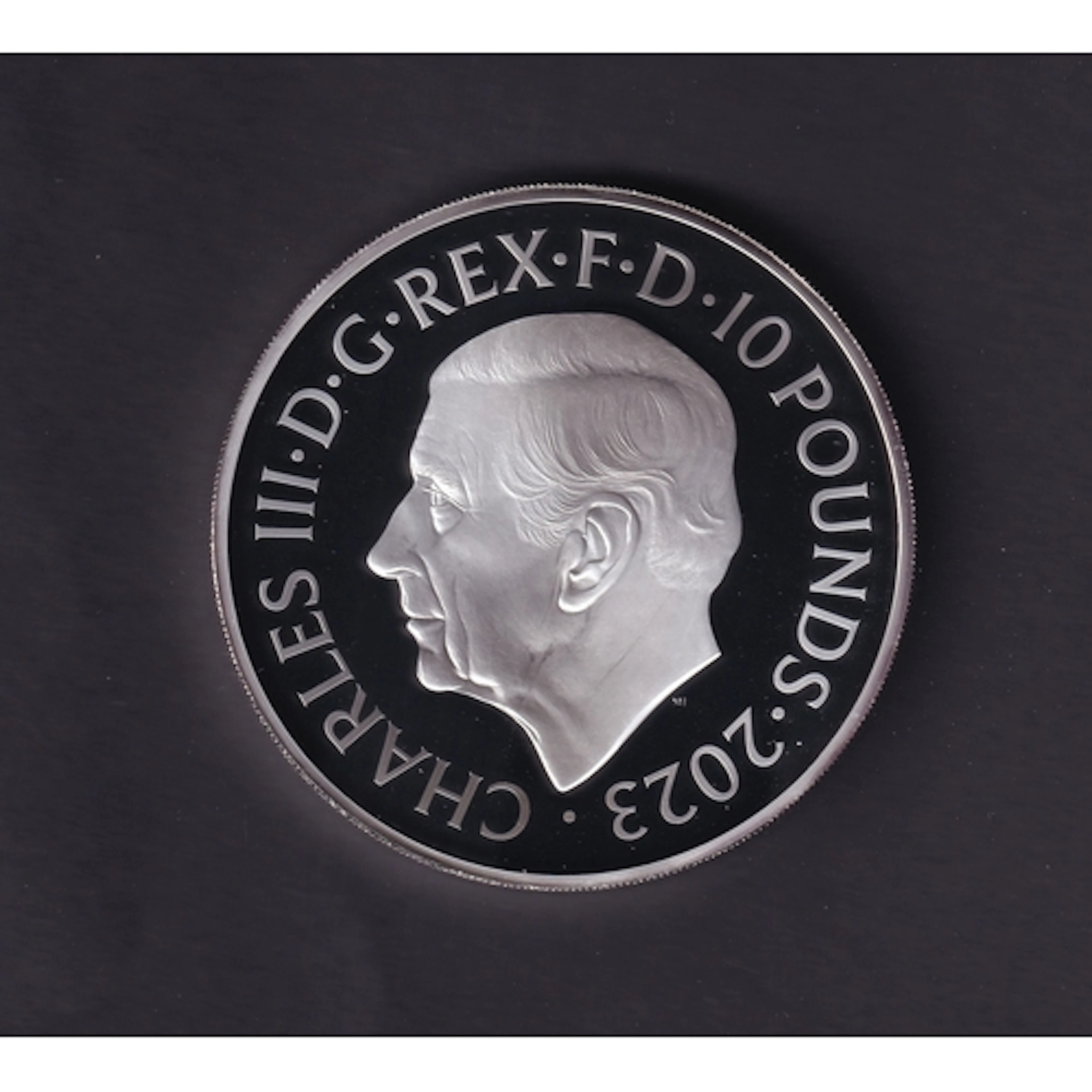 2023 UK King Charles III Royal Mint silver proof £10 5oz coi...